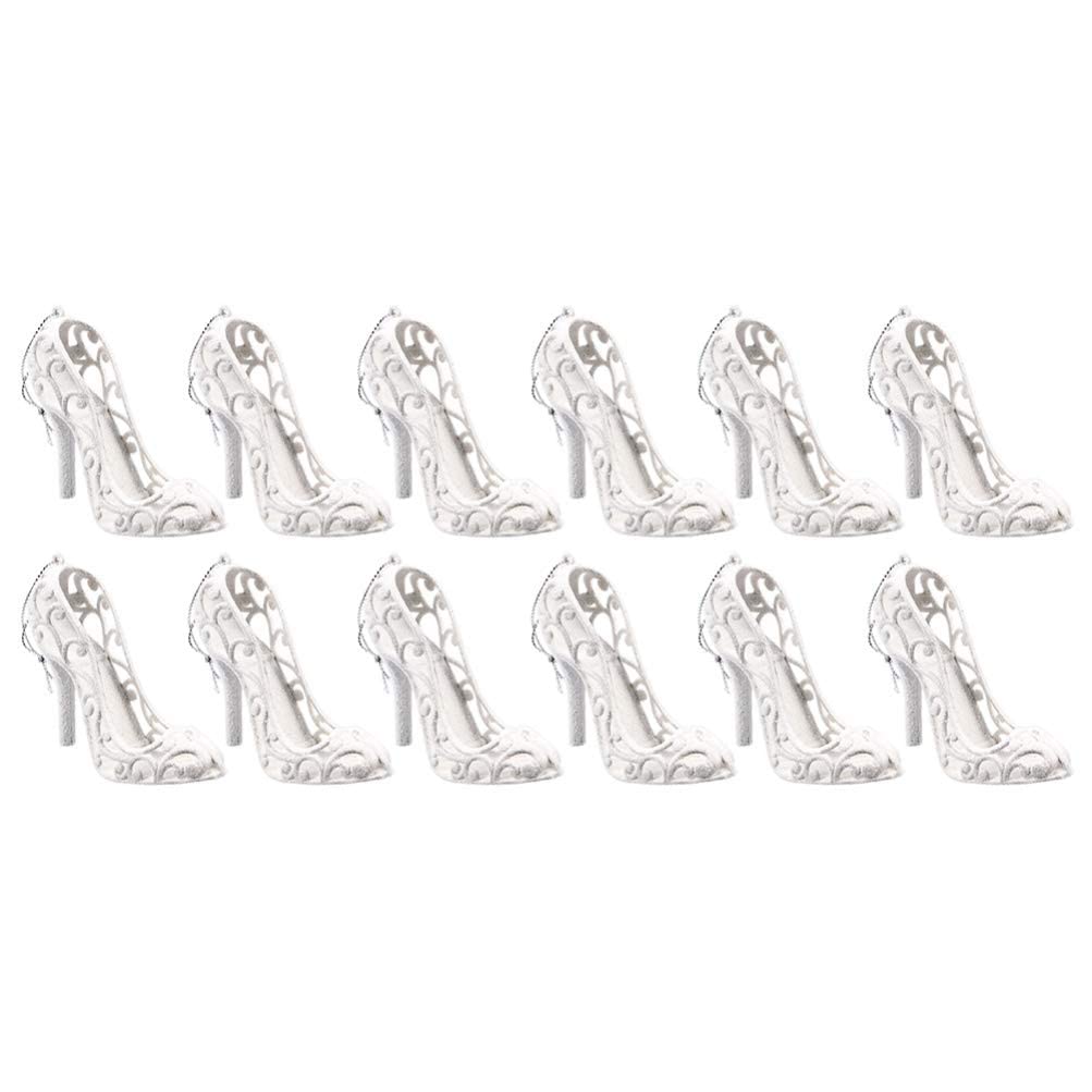 NUOBESTY 12Pcs High Heel Shoe Hanging Ornaments - Elegant Wedding Party Decorations, Birthday Table Centerpieces, Candy Serving Favors for Bridal Showers, Bachelorette Parties & Special Events