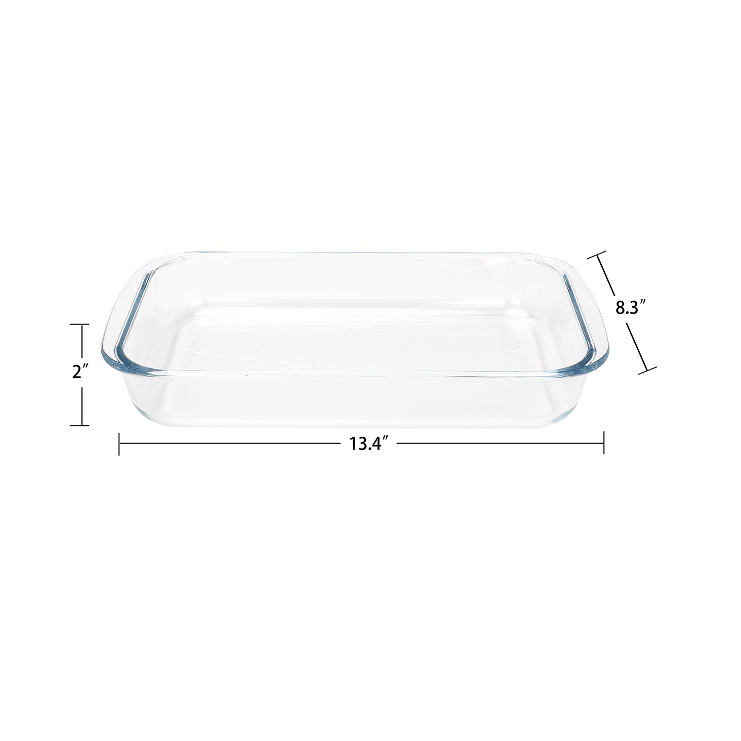 FOYO Basics 2 Quart Clear Oblong Tempered Glass Baking Dish Set - Oven Safe Casserole Dish for Baking, Roasting & Meal Prep - Perfect for Lasagna, Casseroles & Desserts