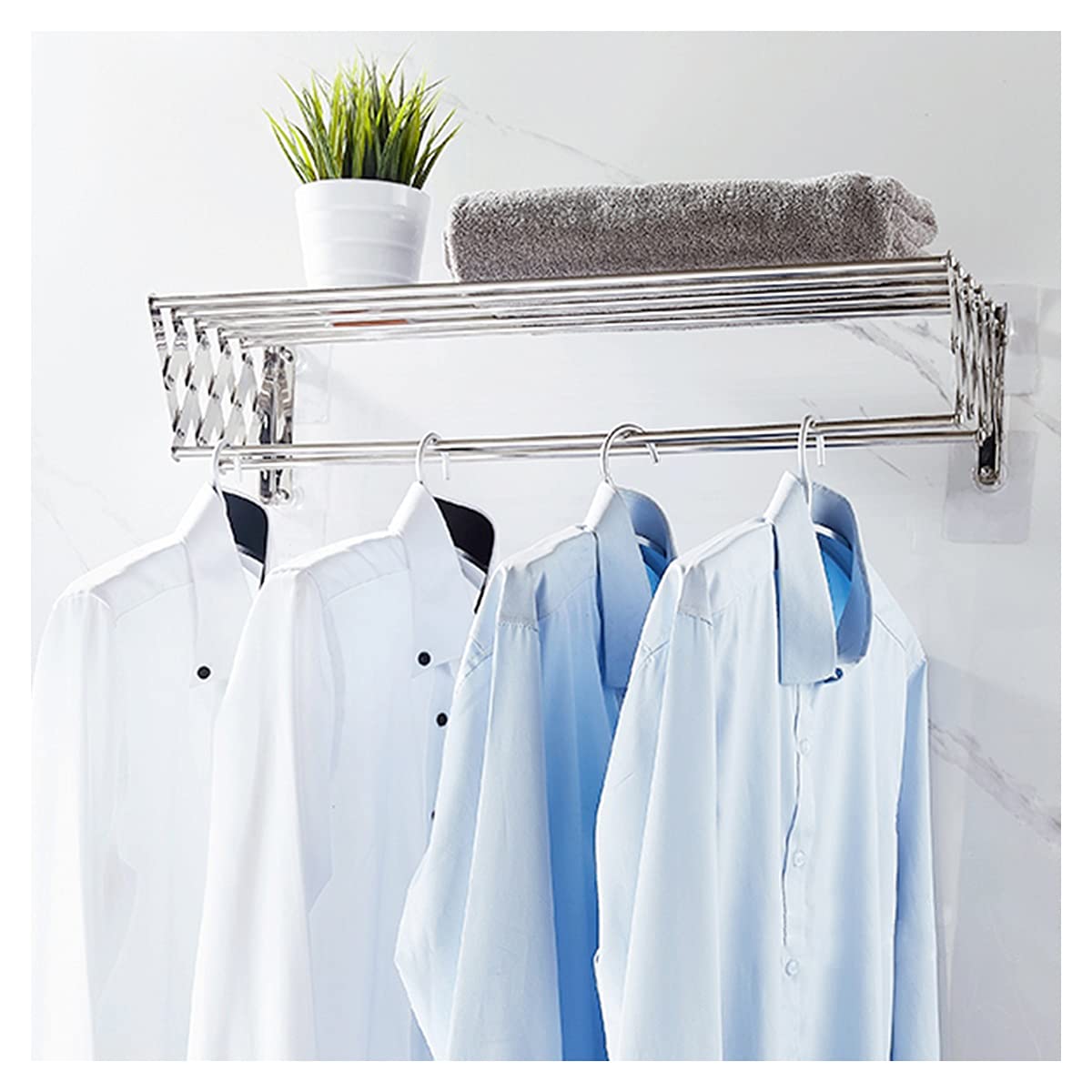 No Drill Over Door Towel Holder - Wall Mount Extendable Towel Rack for Kitchen & Bathroom - Space Saving Folding Design for Small Spaces - Perfect for Dorms, Apartments, RVs and Tiny Homes