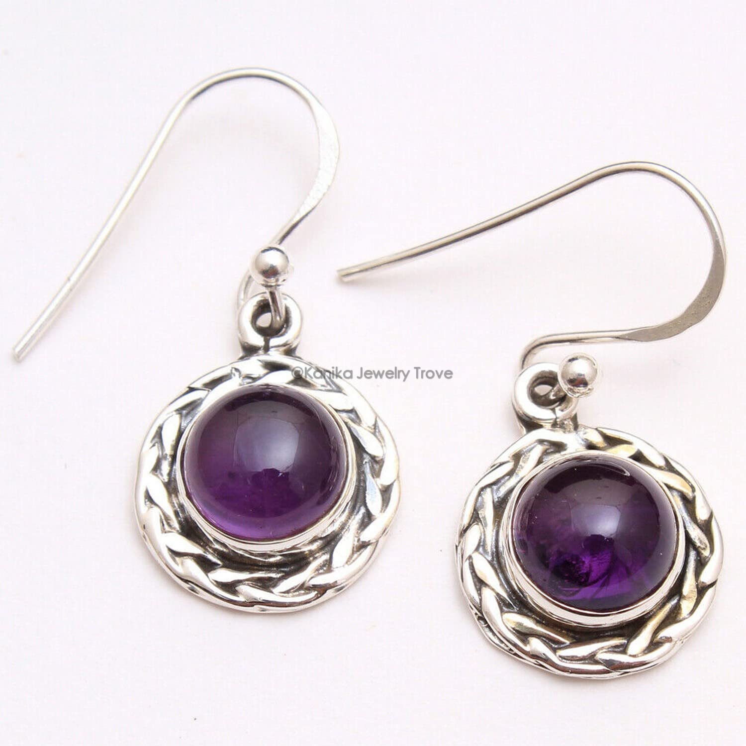 925 Sterling Silver Amethyst Drop Dangle Earrings for Women & Girls | Handmade Jewelry | Elegant Gift for Birthday, Anniversary & Special Occasions