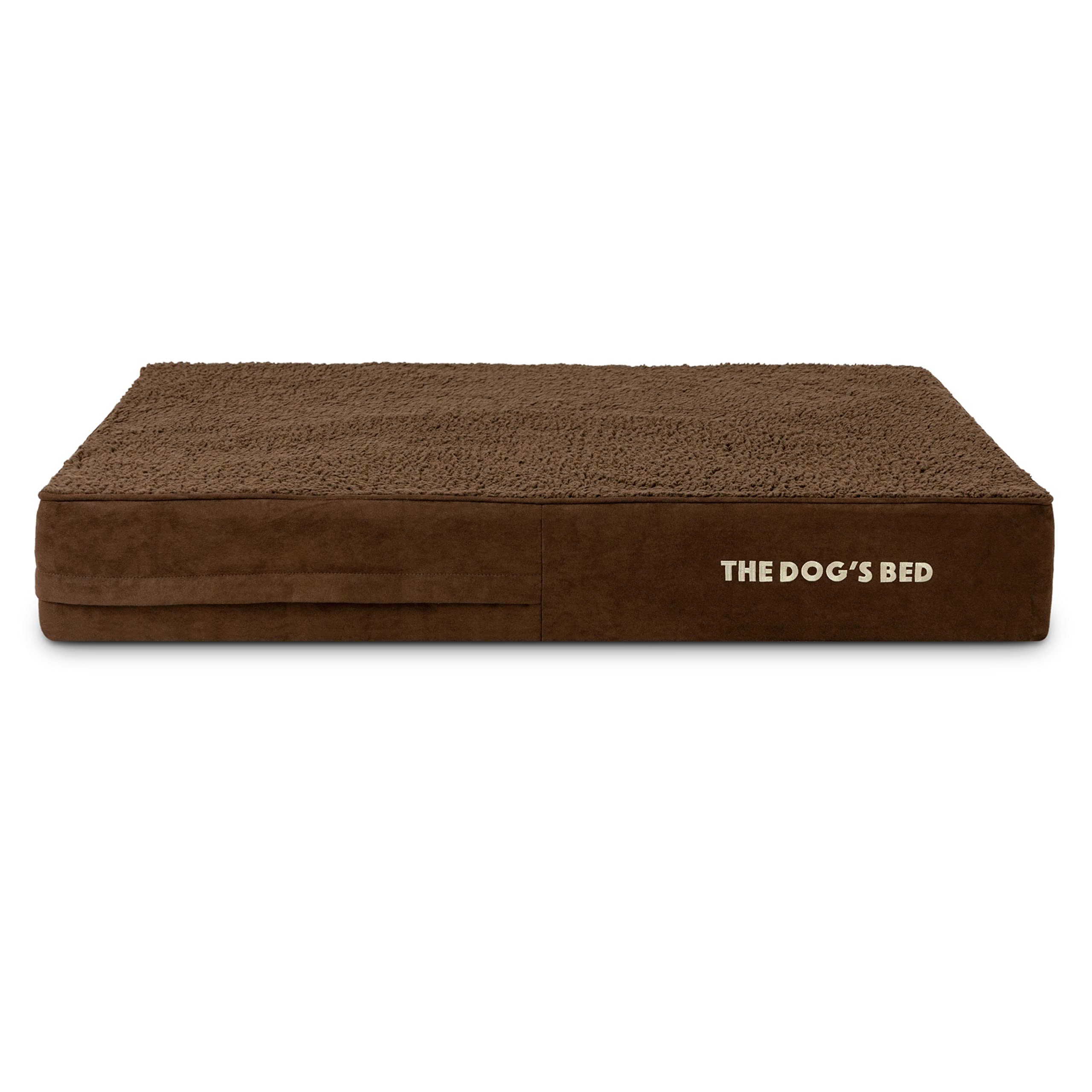 Washable Dog Bed Replacement Cover Only - Brown Plush Fabric, Large 40”x25”x6” - Perfect for Pet Sofas, Crates & Cozy Sleeping Areas (No Bed/Waterproof Liner Included)