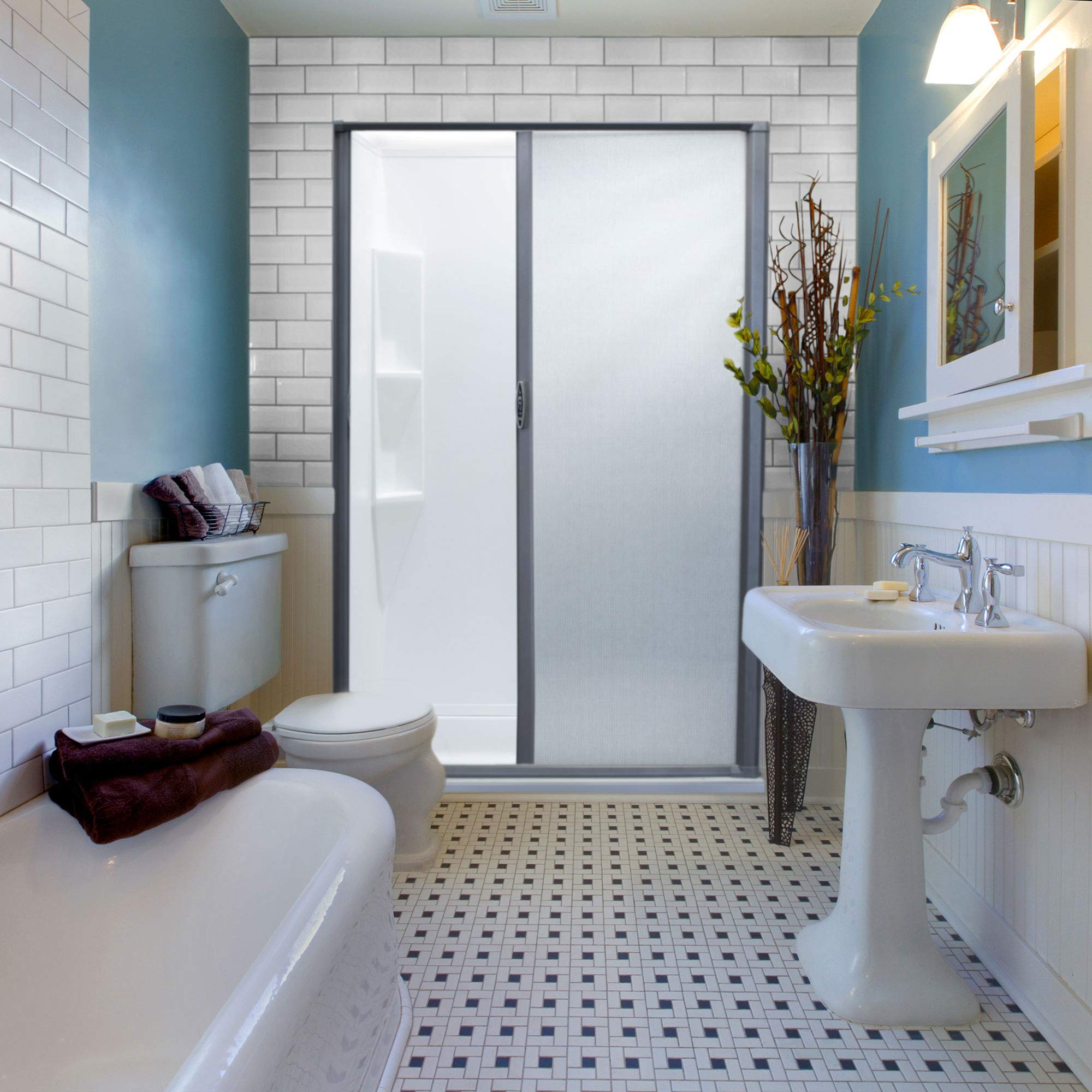 RecPro RV Retractable Rolling Shower Door Replacement - 48