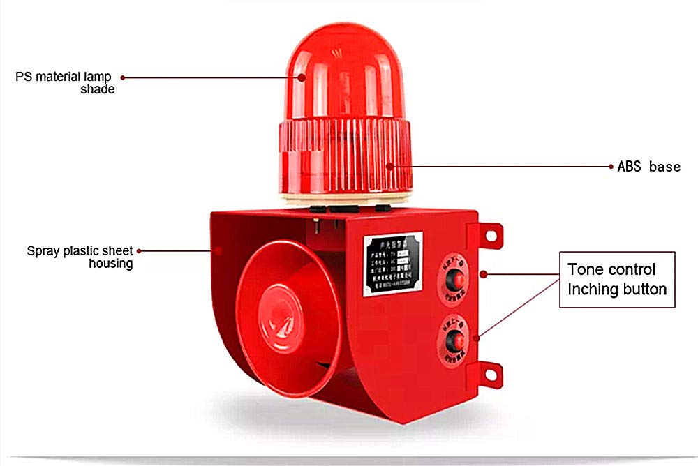 **120dB Waterproof Wireless Remote Control Alarm Siren with Strobe Light - DC 24V Industrial Security Siren for Outdoor Emergency Warning & Safety Alerts**    *(Perfect for warehouses, construction sites, parking lots, and home security systems)*