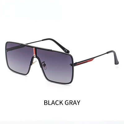 Luxury Designer Oversized Square Sunglasses for Men - Vintage One Piece Metal Frame Sun Glasses - Perfect for Driving, Beach & Outdoor Activities