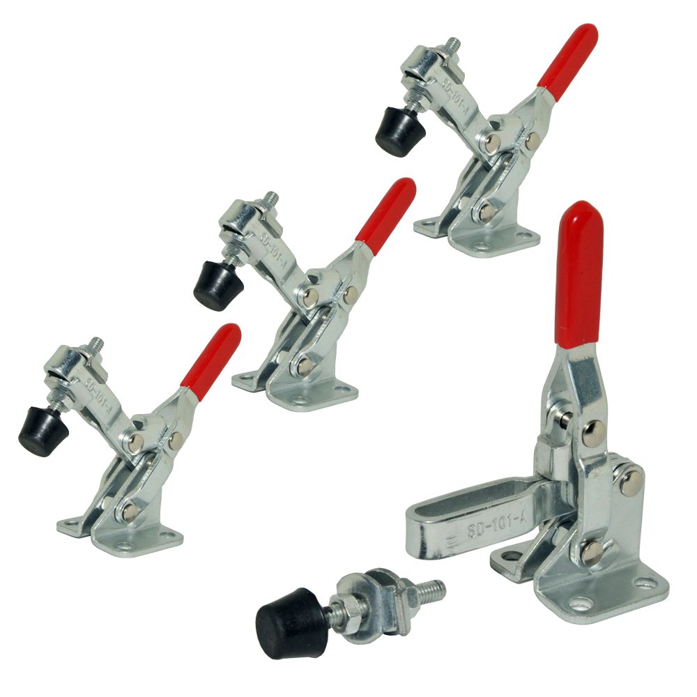4 Pcs Vertical Quick-Release Toggle Clamps 110 lbs Holding Capacity - Anti-Slip Hand Tool for Woodworking, Metalworking & DIY Projects (Model 101-A)