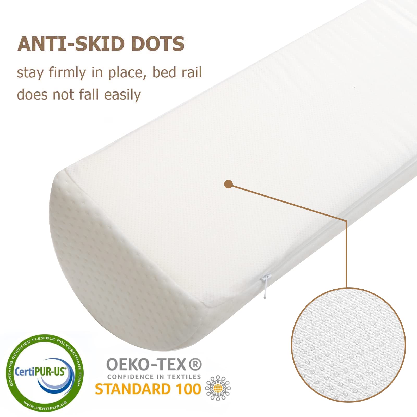 YIHATA 2 Pack Toddler Bed Bumpers - Foam Safety Bed Rail Guard for Kids with Non-Slip, Water Resistant & Washable Cover - Fits Twin, Queen, King & Full Size Beds - Perfect for Toddler Safety and Preventing Falls During Sleep