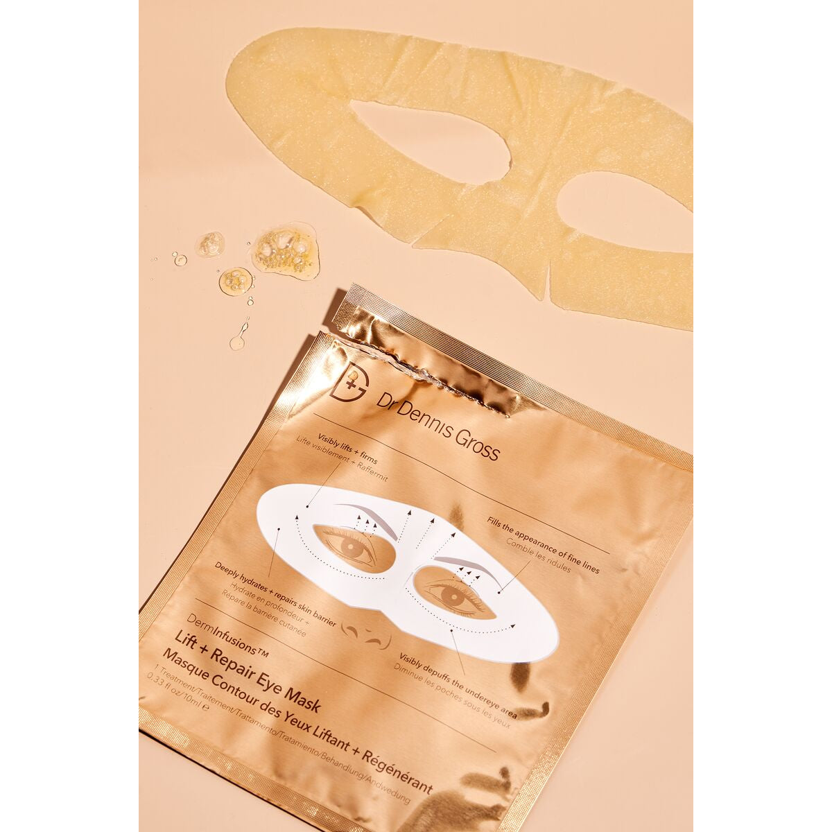 Dr. Dennis Gross Lift + Repair Eye Mask – Anti-Aging Under Eye Treatment for Dark Circles & Wrinkles – Perfect for Nighttime Skincare Routine & Travel