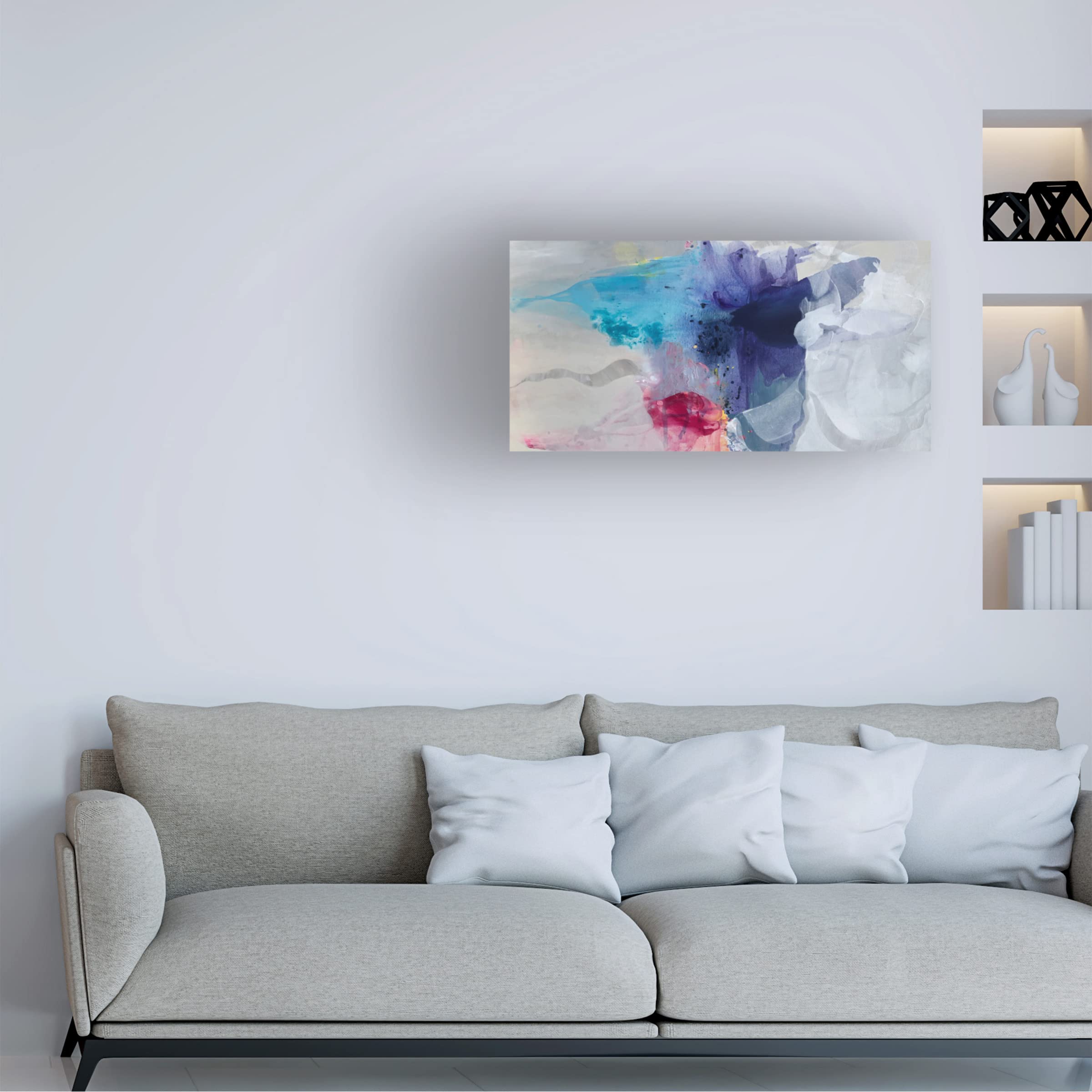 Trademark Fine Art 'Even Fire Needs Air' Canvas Wall Art by Lina Alattar - Modern Abstract Painting for Living Room, Bedroom & Office Decor