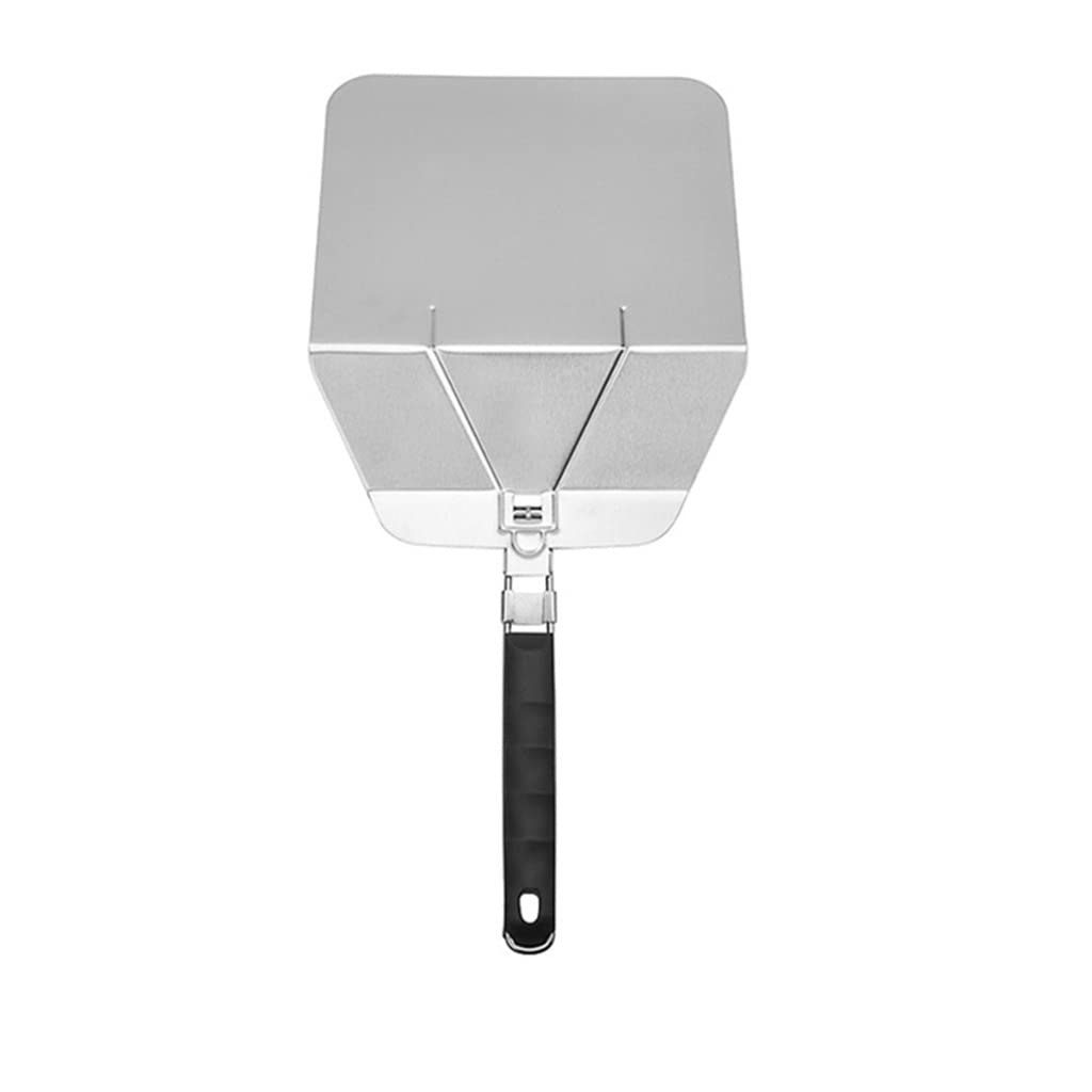 GANFANREN Stainless Steel Folding Pizza Peel - 12 Inch Pizza Shovel for Baking, Desserts, Cakes & Pastries - Durable Kitchen Tool for Home & Professional Use (Perfect for Oven, Grill & Outdoor Cooking)