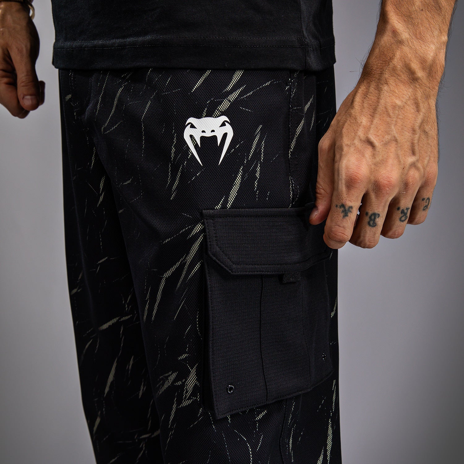 Venum Trooper Men's Tracksuit Pants - Black & Stone Sand | Lightweight Training Joggers for Gym, Running & Casual Wear
