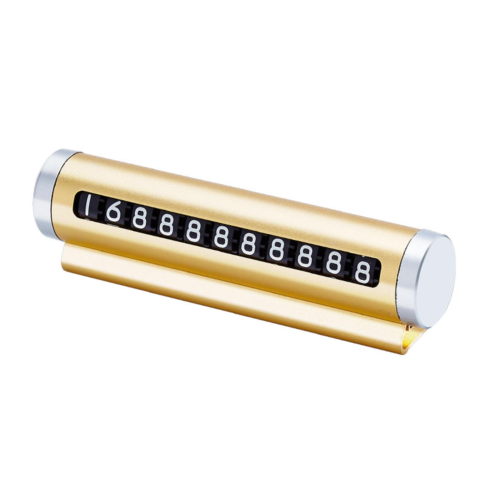 LLQQ 金属临时停车牌 移动车辆号码牌 金色停车号码牌 适用于临时停车、搬家、户外活动