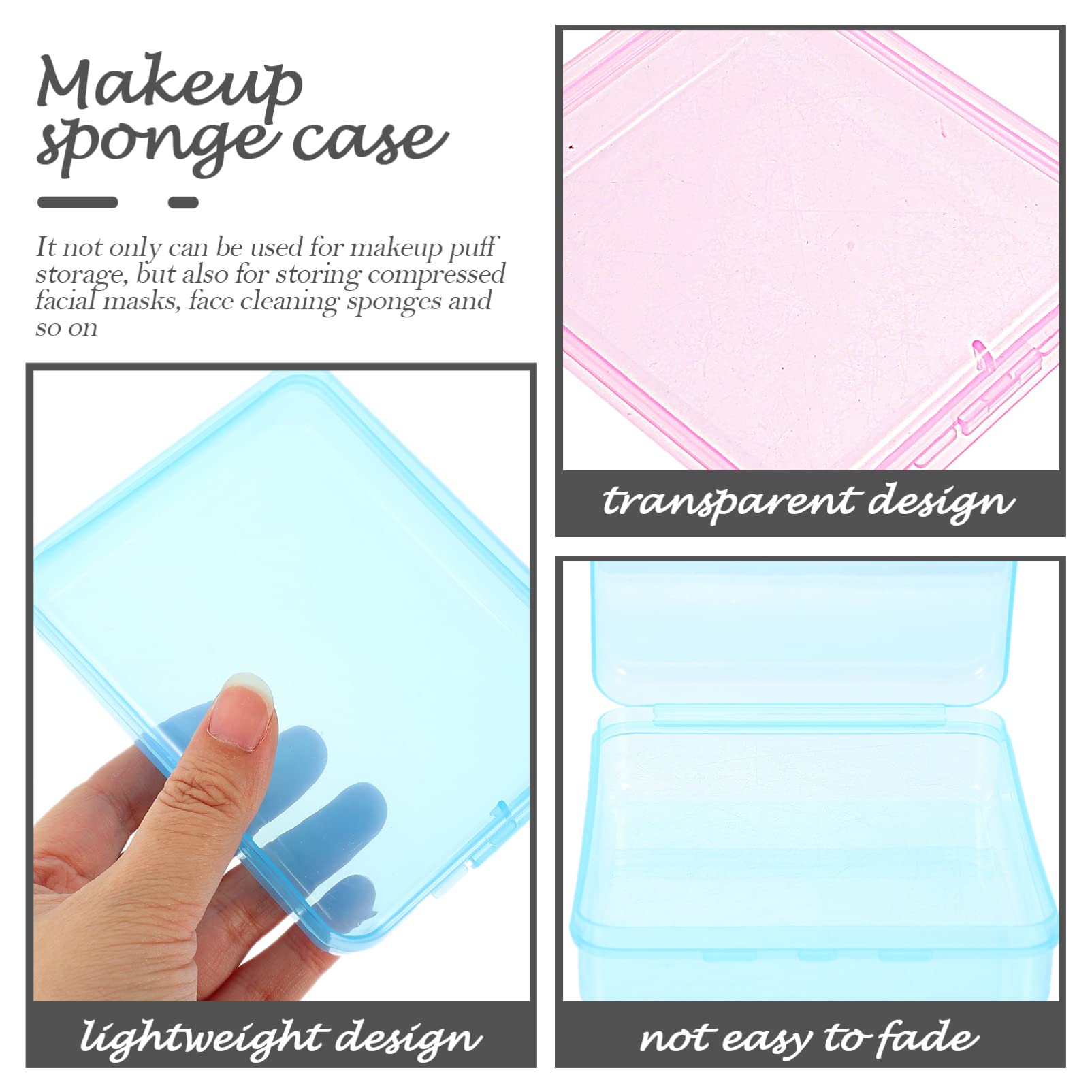 FRCOLOR 9-Piece Clear Plastic Storage Box Set with Lids - Transparent Makeup Organizer for Cotton Pads, Sponges & Travel Essentials | Perfect for Bathroom, Vanity & On-the-Go Organization