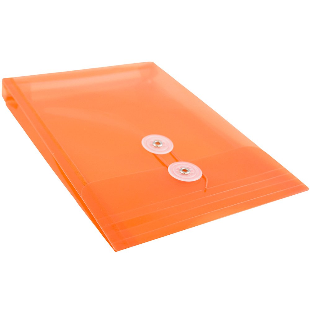 JAM PAPER Plastic Envelopes with Button & String Tie Closure - 6.25