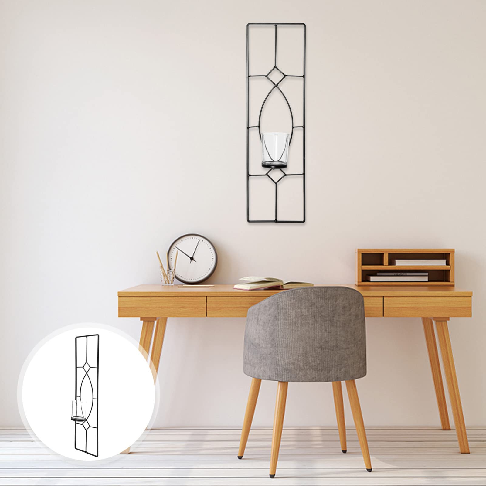 Beaupretty Glass Wall Mount Candle Holder - Modern Tealight & Tapered Candlestick Holder for Home Decor, Bedroom & Living Room Wall Art | Perfect for Romantic Dinners, Spa Nights & Holiday Decorations