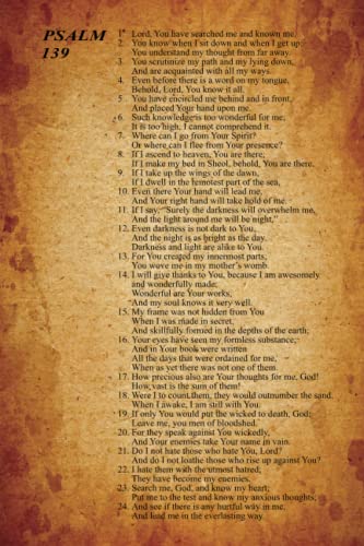 Psalm 139 Bible Verse Art Print - Inspirational Religious Gift for Home & Office Decor