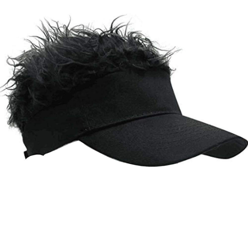 YEKEYI Fake Hair Baseball Cap with Wig - Spiked Hair Cycling Bike Hat for Men, Women & Kids - Perfect for Halloween, Cosplay, Cycling & Outdoor Activities