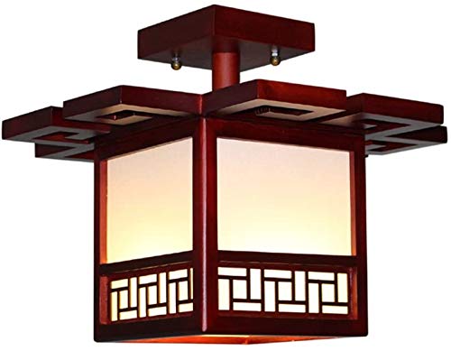 Modern LED Ceiling Light - Solid Wood Antique Design for Living Room, Bedroom, Corridor - Energy Efficient Lighting Fixture (Brown) - Perfect for Home Decor, Dining Area & Hallway Ambiance