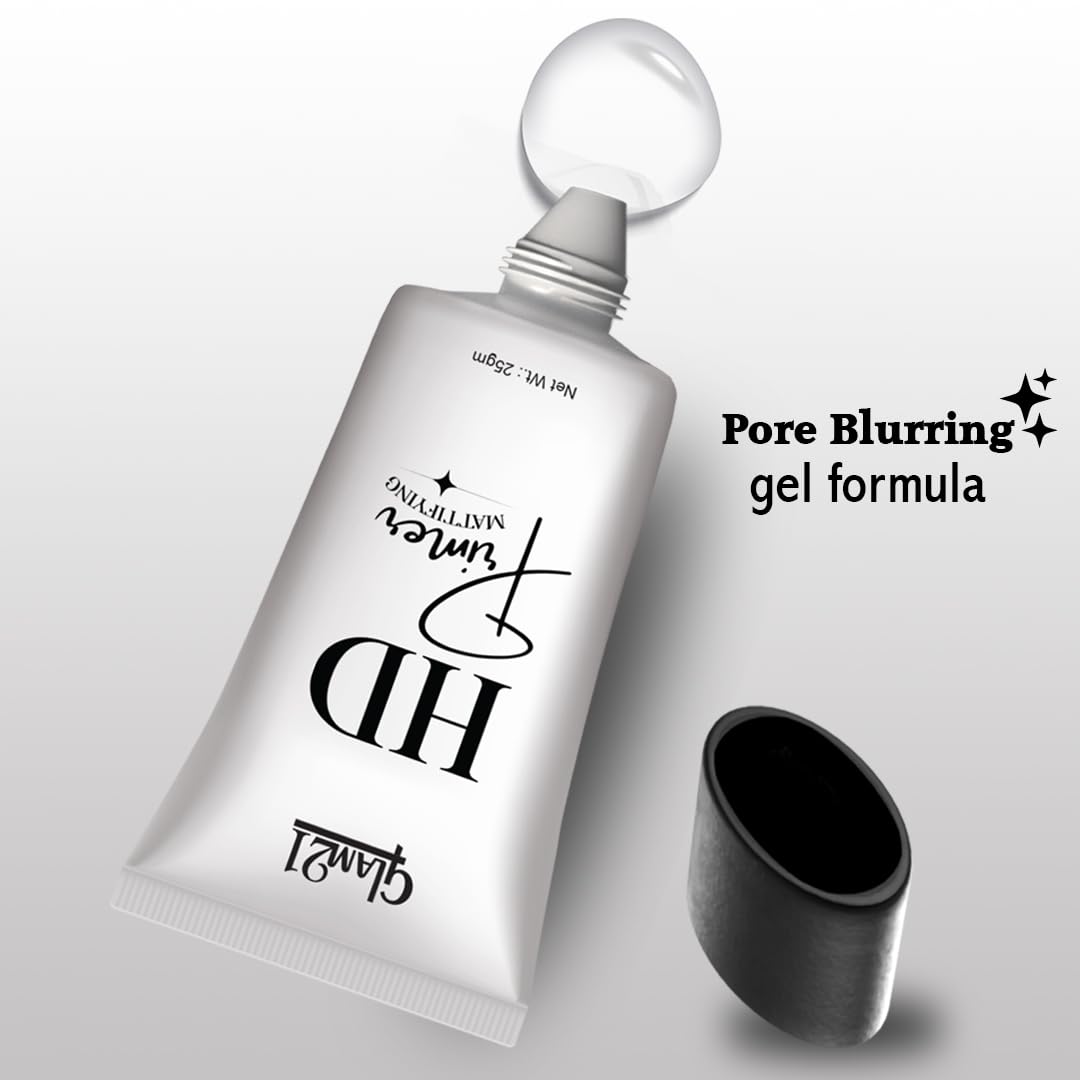 Glam 21 Face Primer - Pore Minimizing Makeup Base with Gel-Like Texture & Apricot Essence | Lightweight, Perfect Coverage Foundation Primer | 25g | Ideal for Daily Wear, Special Occasions & Photo Shoots