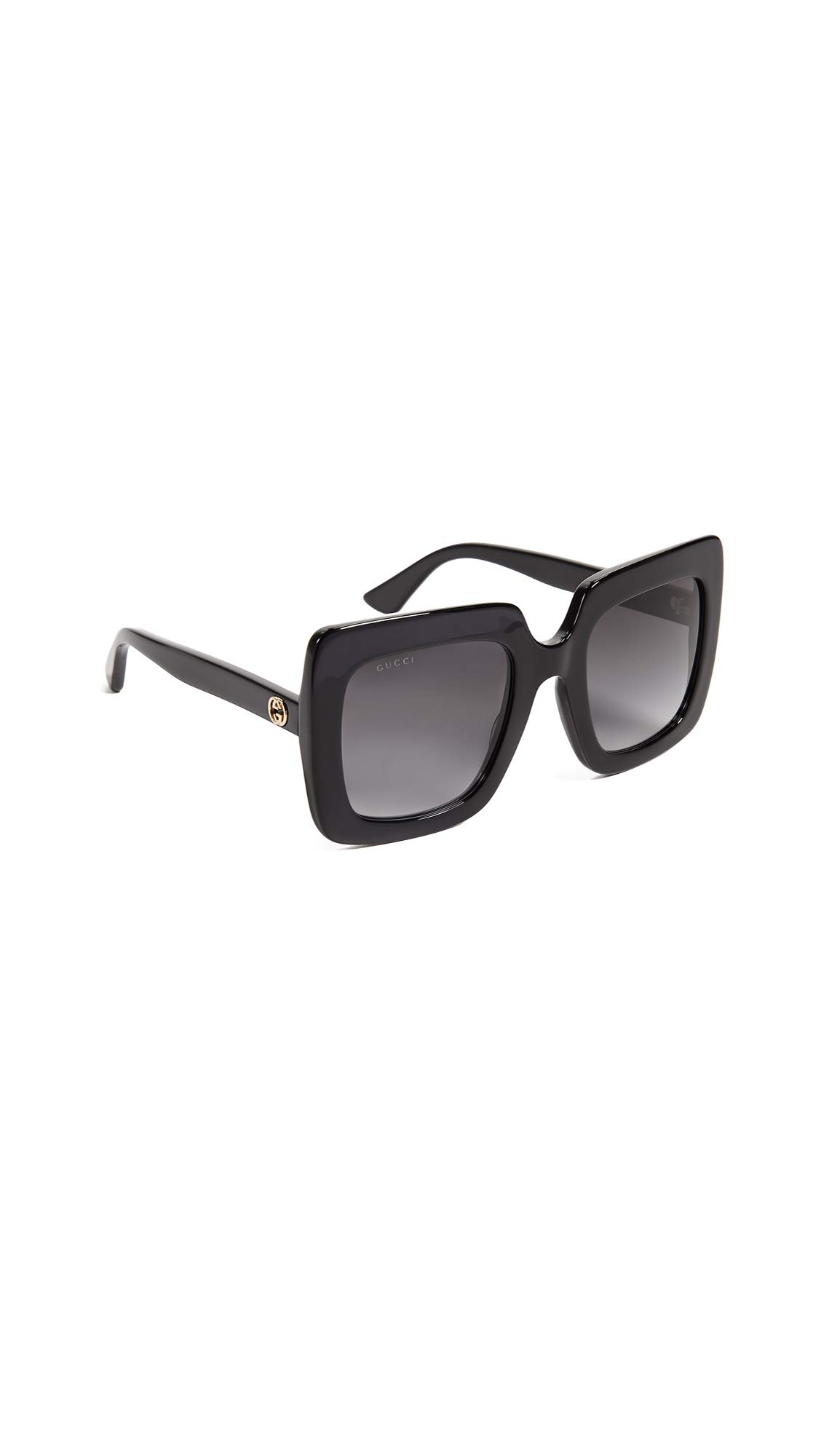 Gucci GG0328S-001-53 Rectangular Sunglasses for Women - Glossy Black Frame, UV Protection - Perfect for Beach, Driving & Fashion Outfits