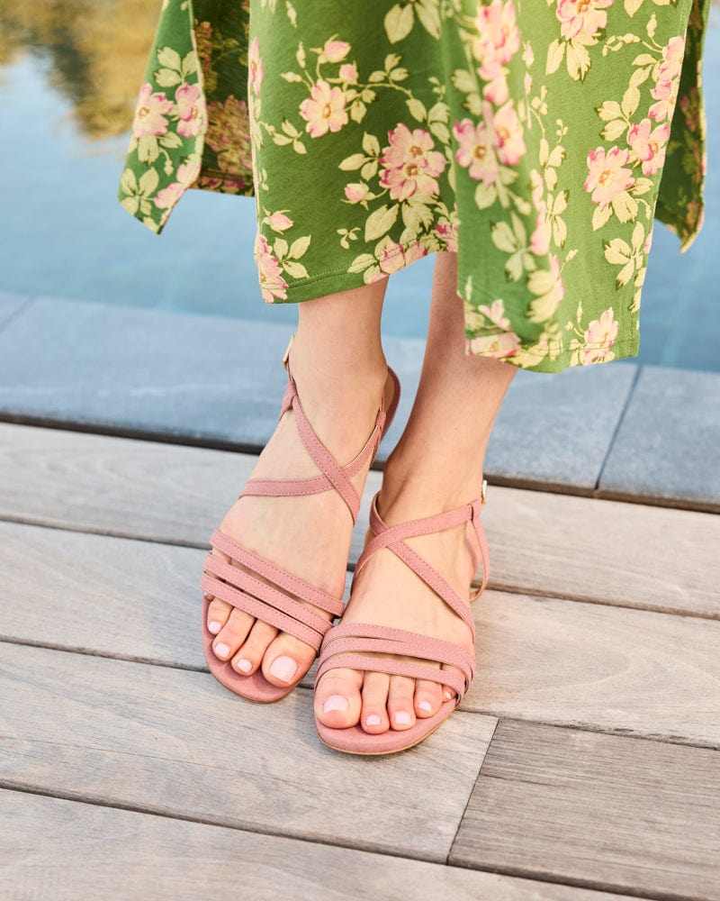 Vegan Suede Strappy Sandals for Women - Comfortable Summer Casual Shoes | Perfect for Beach, Vacation and Outdoor Activities