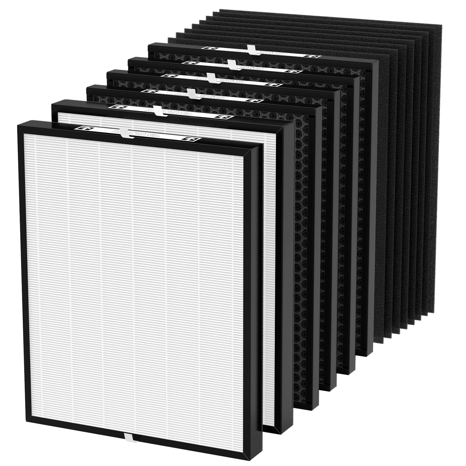 CFKREYA AD3000 Replacement Air Filter Combo Pack - 2 H13 True HEPA Filters, 4 Activated Carbon Filters & 8 Pre-Filters - Compatible with Dr.Purifier AD3000 Air Purifier - Ideal for Allergies, Dust, Pet Dander & Smoke Removal in Home/Bedroom/Office