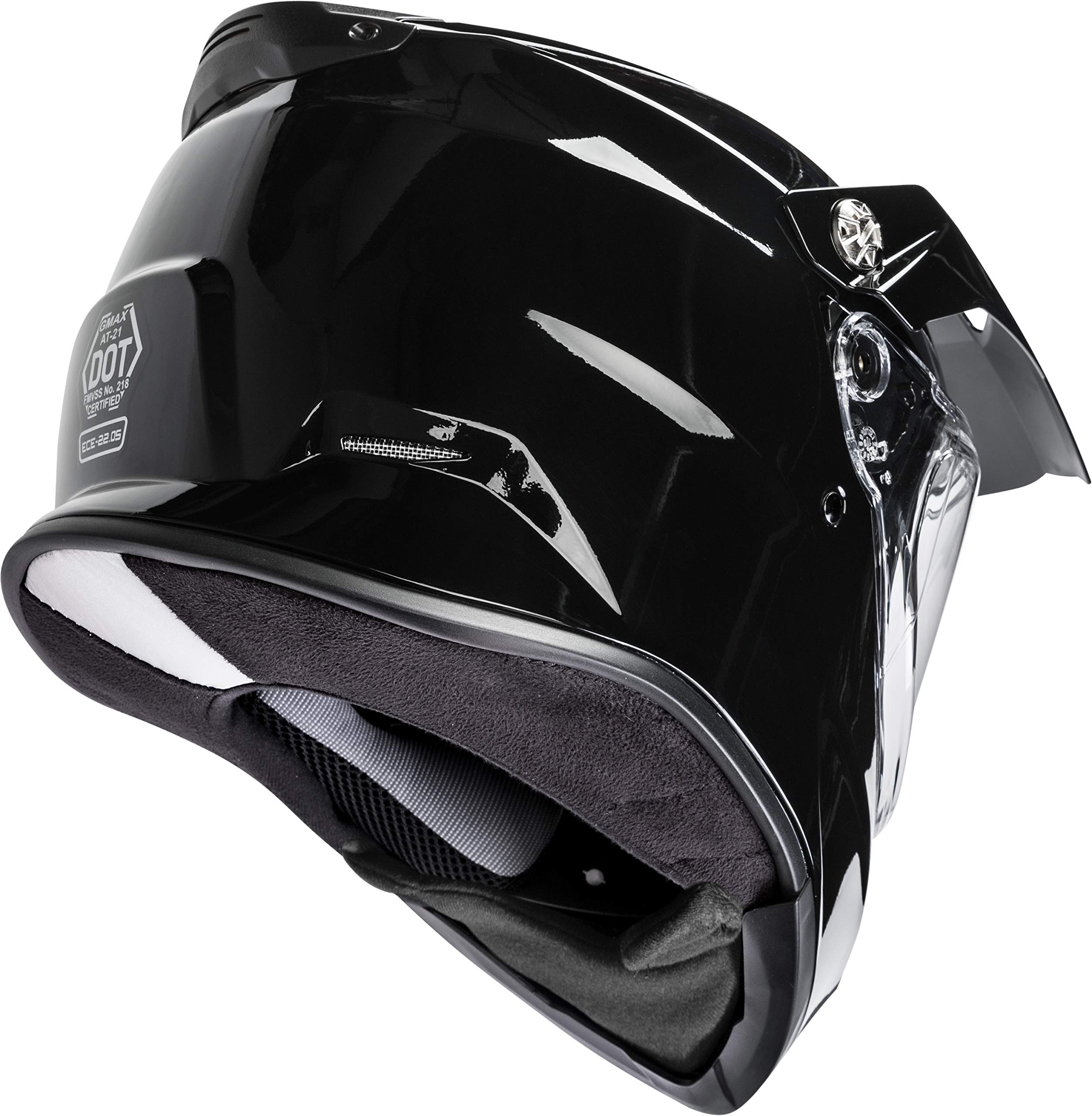 GMAX AT-21S Solid Electric Shield Full-Face Motorcycle Helmet - DOT Approved for Adults & Youth - Black 2X - Perfect for Street Biking, Cruising & Safety Riding