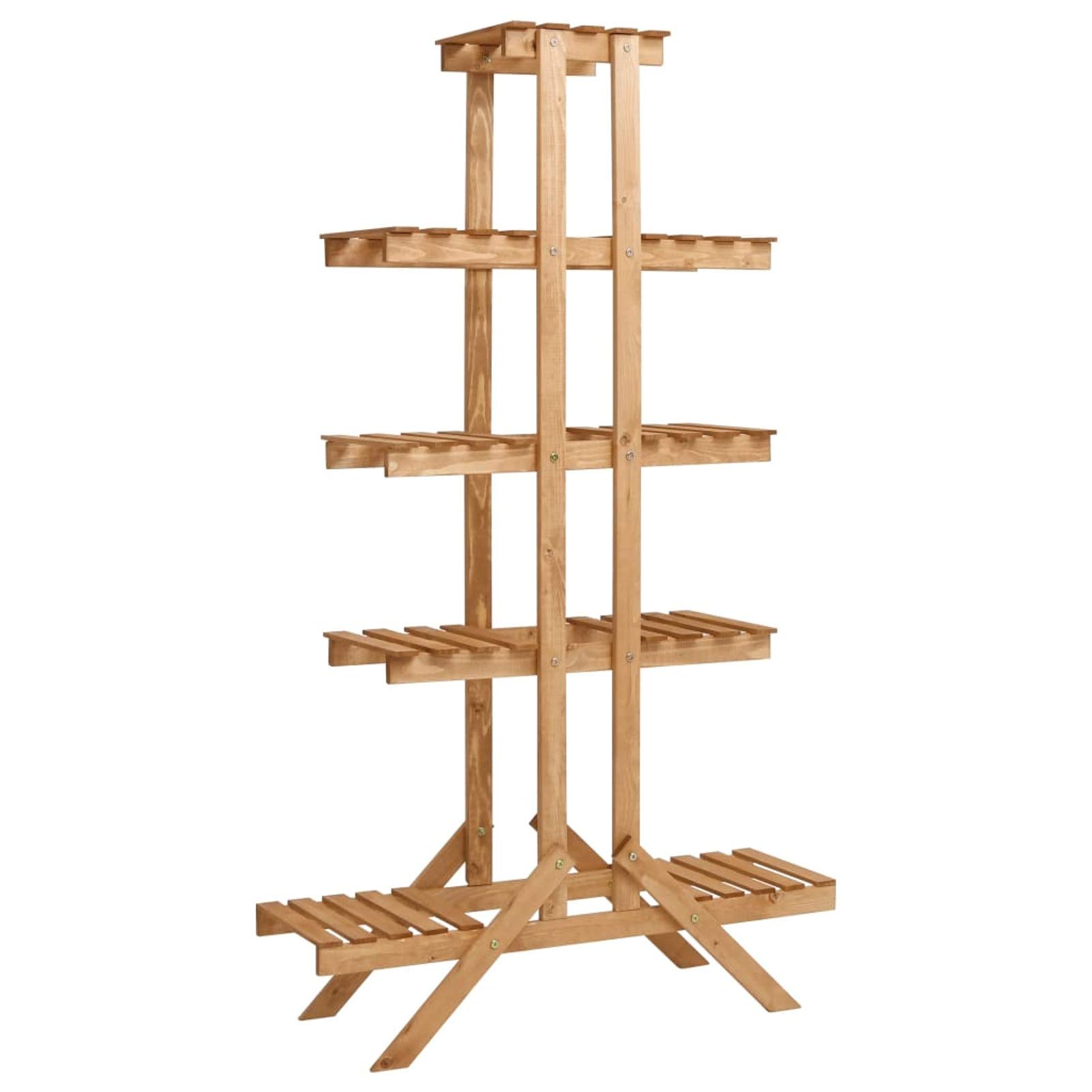 Tidyard 9-Tier Wooden Plant Stand - Firwood Flower Display Rack & Pot Holder for Indoor/Outdoor Use - Perfect for Living Room, Balcony, Garden, Patio - 32.7