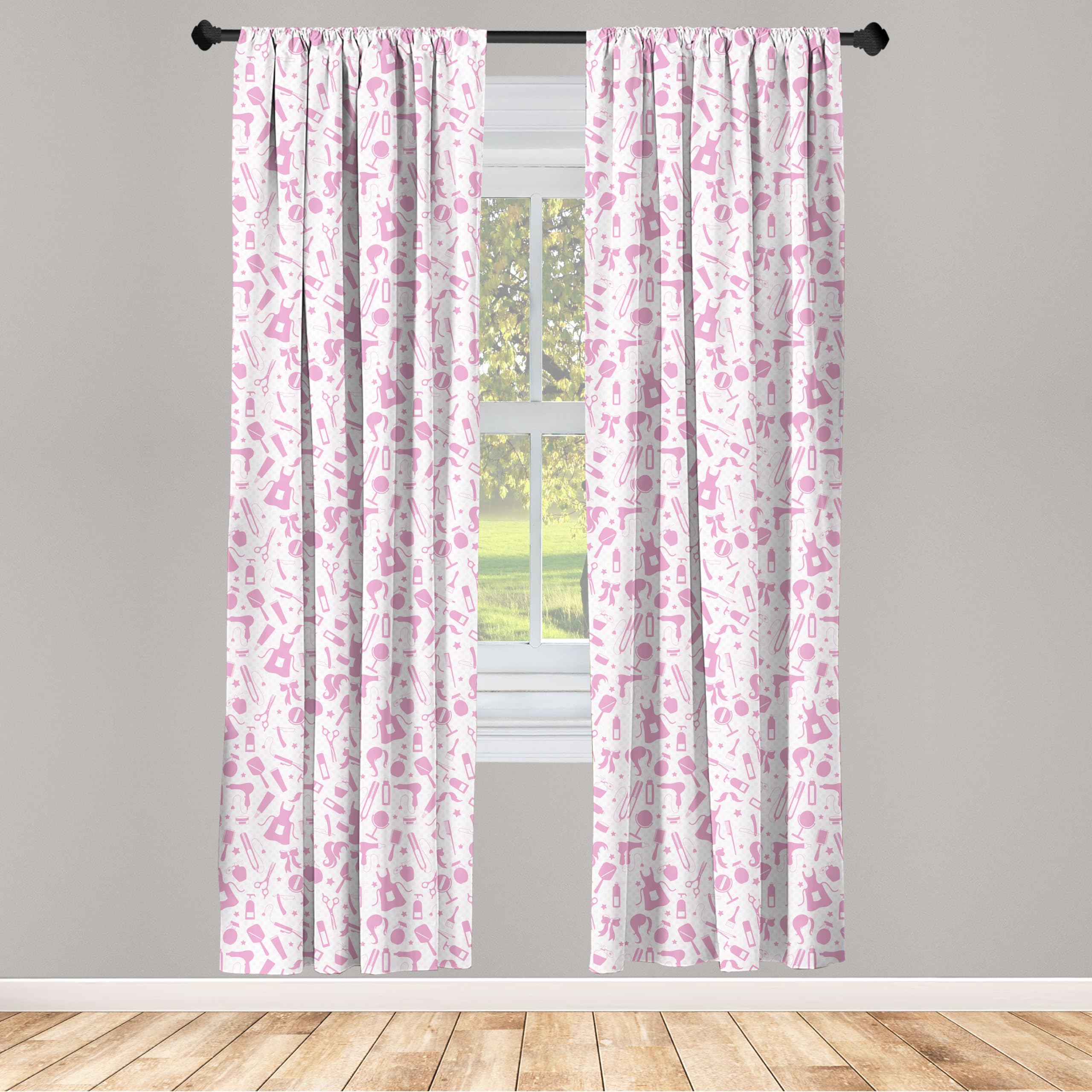 Ambesonne Feminine Polka Dot Curtains - 2 Panel Set (28