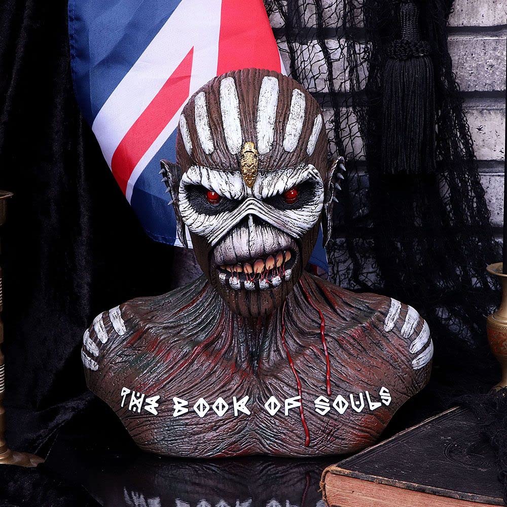 Official Iron Maiden Book of Souls Bust Box - Licensed Collectible Statue (26cm Large, Brown) | Perfect for Metal Music Fans & Home Decor | Great Gift for Rock Memorabilia Collectors