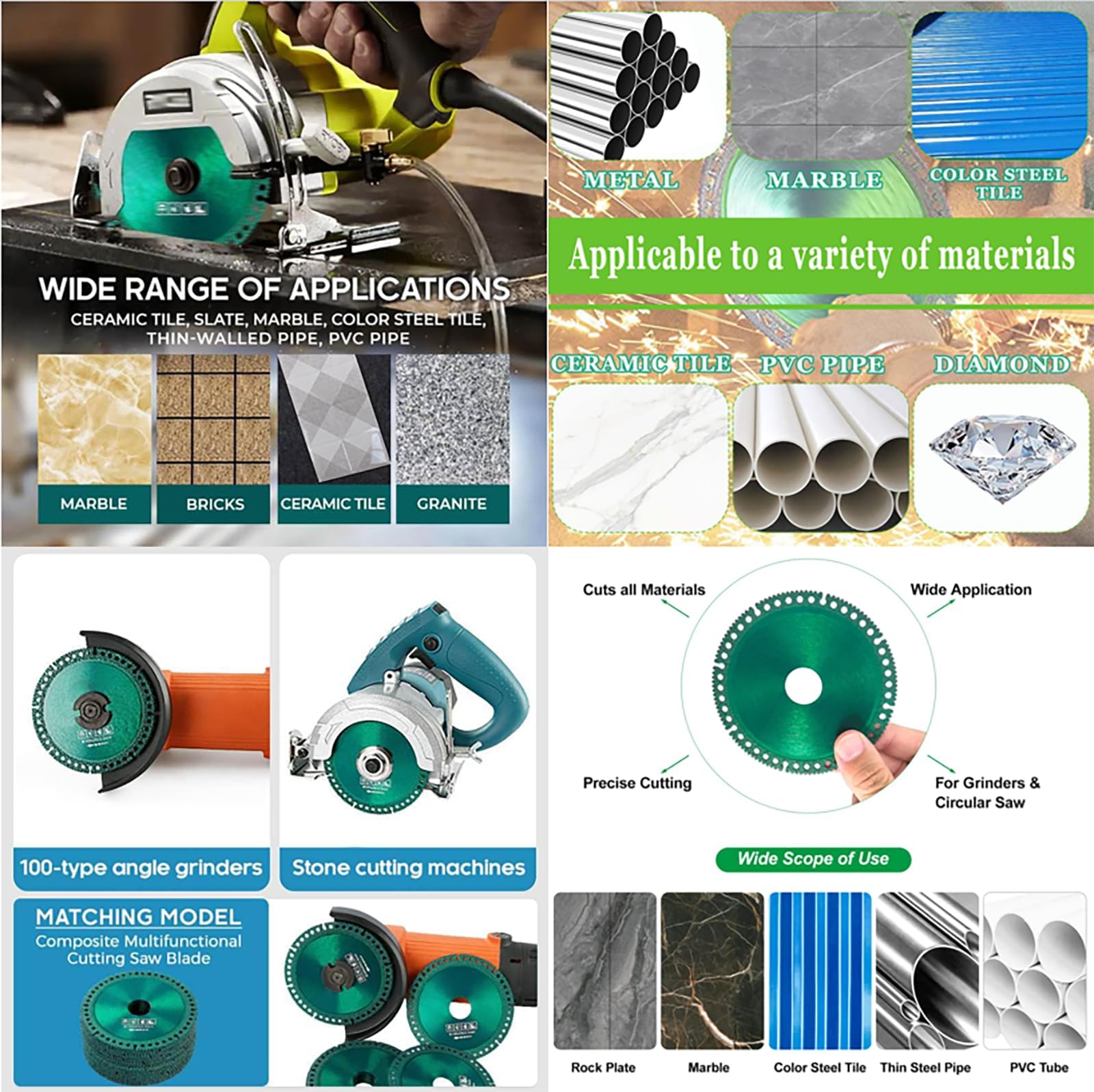 Ultra-Fine Corrugated Tile Cutting Disc - Indestructible Grinder Disk 2.0, Multi-Functional Composite Saw Blade for Fast Cutting (3 Pack) - Perfect for Metal, Wood, Tile & DIY Projects