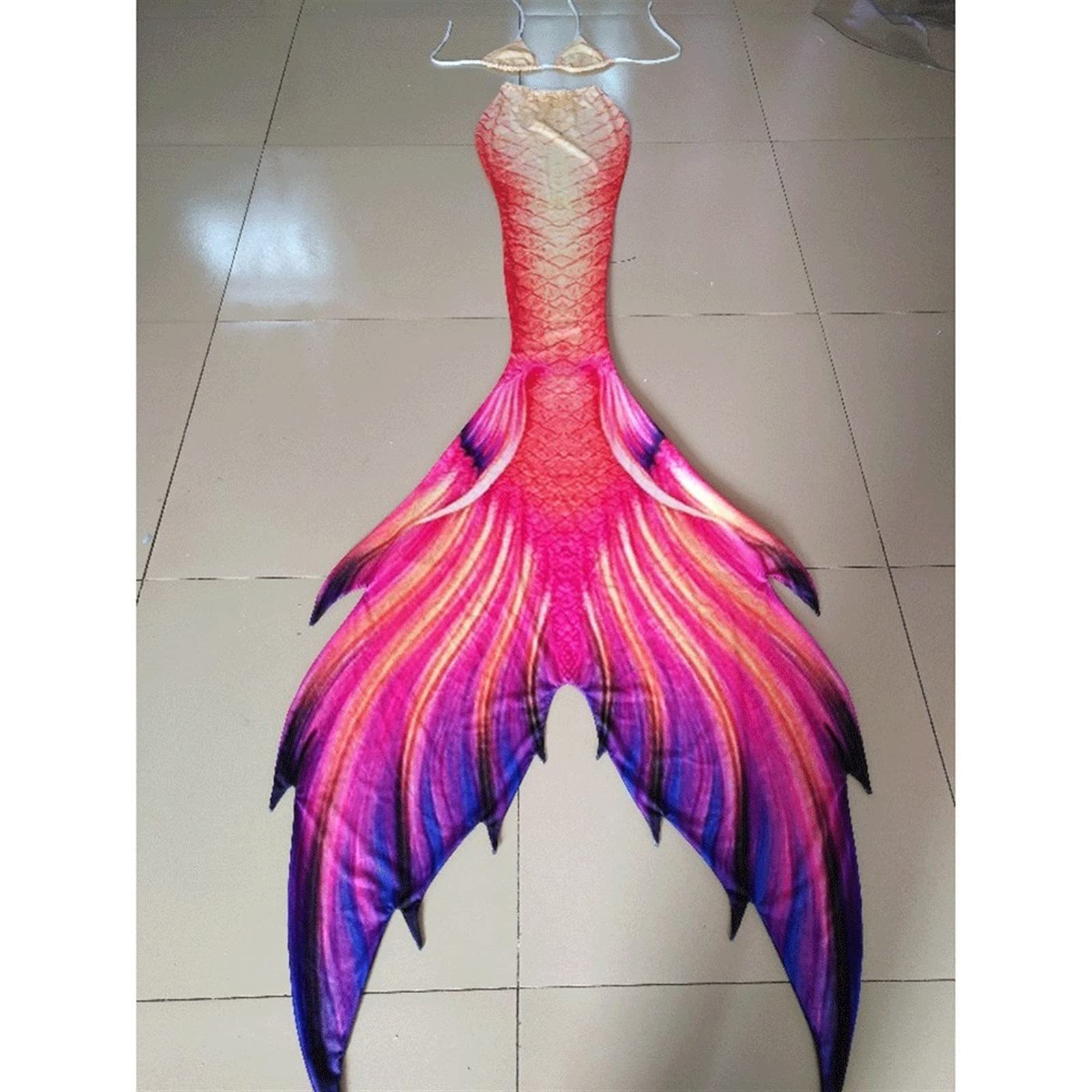 **Custom Made Girls Mermaid Tail Swimsuit Set - Swimmable Bikini with Monofin for Swimming, Cosplay & Beach Fun (3PCS) - Perfect for Pool Parties, Underwater Photography & Mermaid-Themed Events**