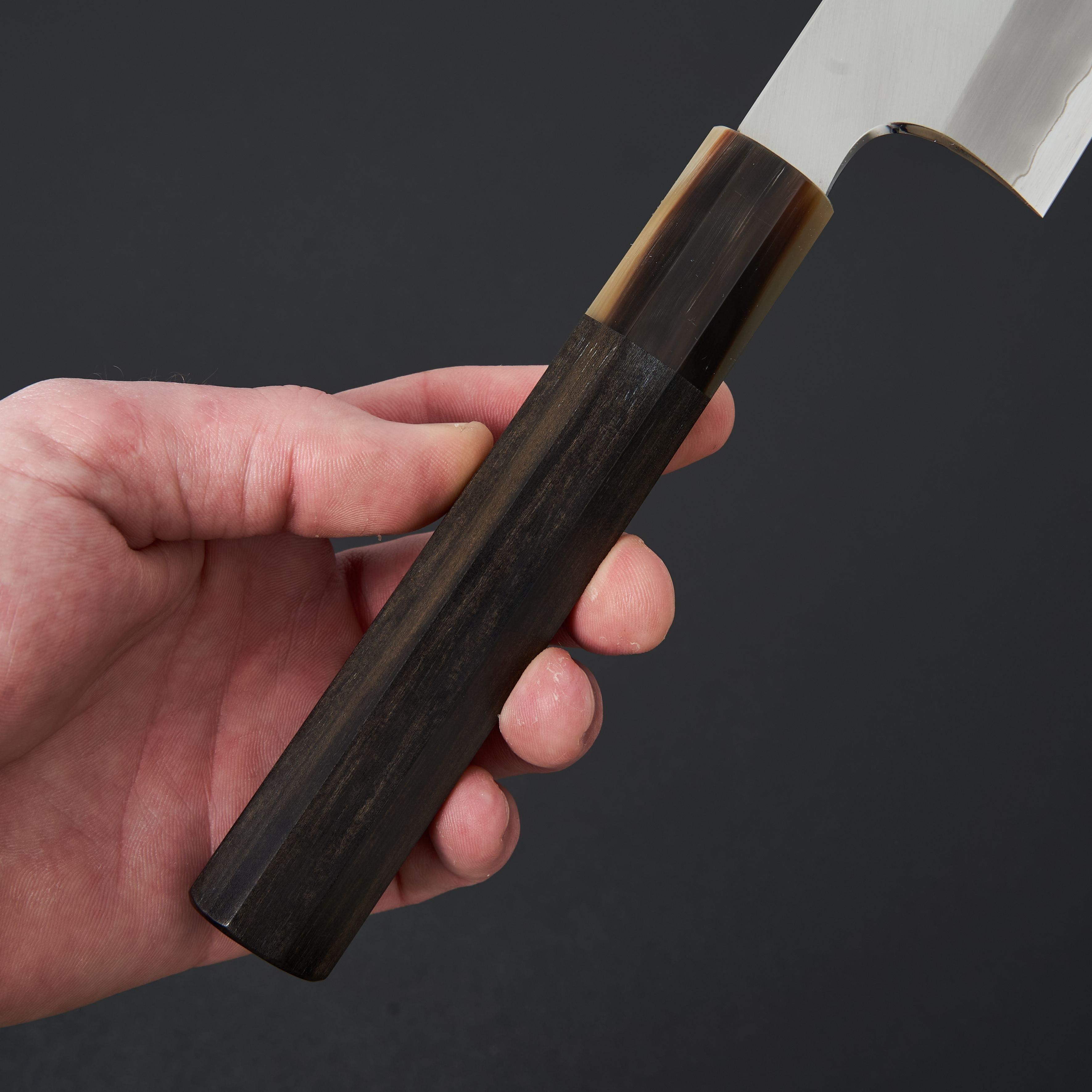Hitohira Togashi Blue #1 Stainless Clad Gyuto 210mm Japanese Chef Knife with Taihei Ebony Handle - Perfect for Sushi, Meat Cutting & Professional Kitchen Use