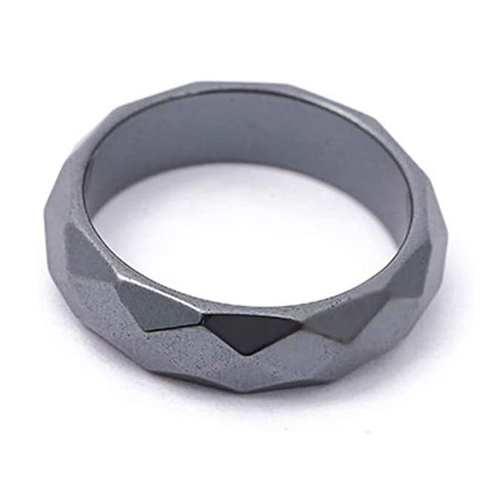Adonpshy Geometric Black Round Ring for Women & Men - Trendy All-Match Couple Ring for Dating, Anniversary, and Everyday Wear