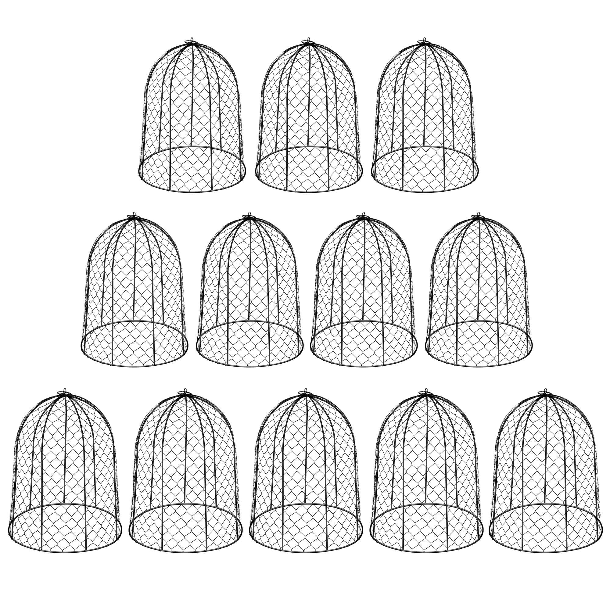 TAOMENNI 12-Pack Black Chicken Wire Cloches - 12.4
