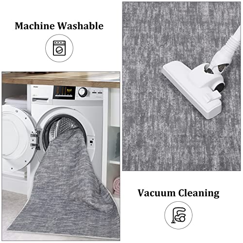 GARVEE 3x5 Washable Non-Slip Area Rug - Soft Solid Grey Throw Carpet for Living Room, Bedroom, Kitchen & Nursery | Perfect for Home Decor, Pet-Friendly & High Traffic Areas (3' x 5')