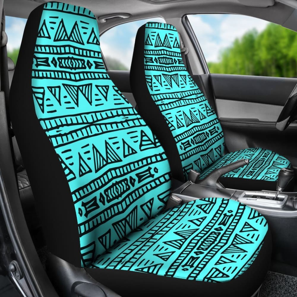 Premium Aztec Teal Car Seat Covers Set of 2 - Breathable Universal Fit for Cars, Trucks & SUVs - Stylish Interior Upgrade & Protection for Daily Commute, Road Trips & Family Travel