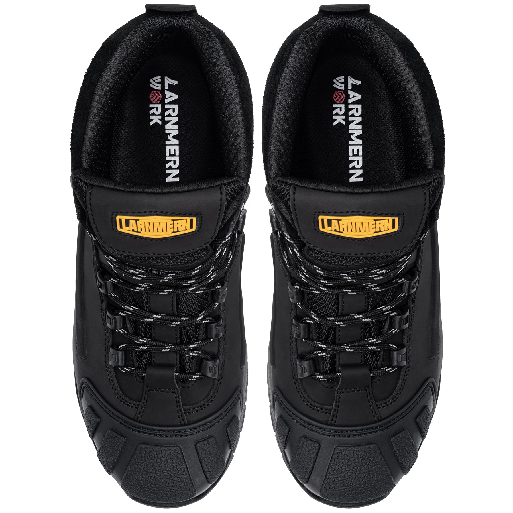 LARNMERN Men's Steel Toe Work Boots - Waterproof, Puncture Proof Safety Shoes for Construction & Heavy Duty Work | Durable Footwear for Job Sites, Outdoor Labor & Industrial Use