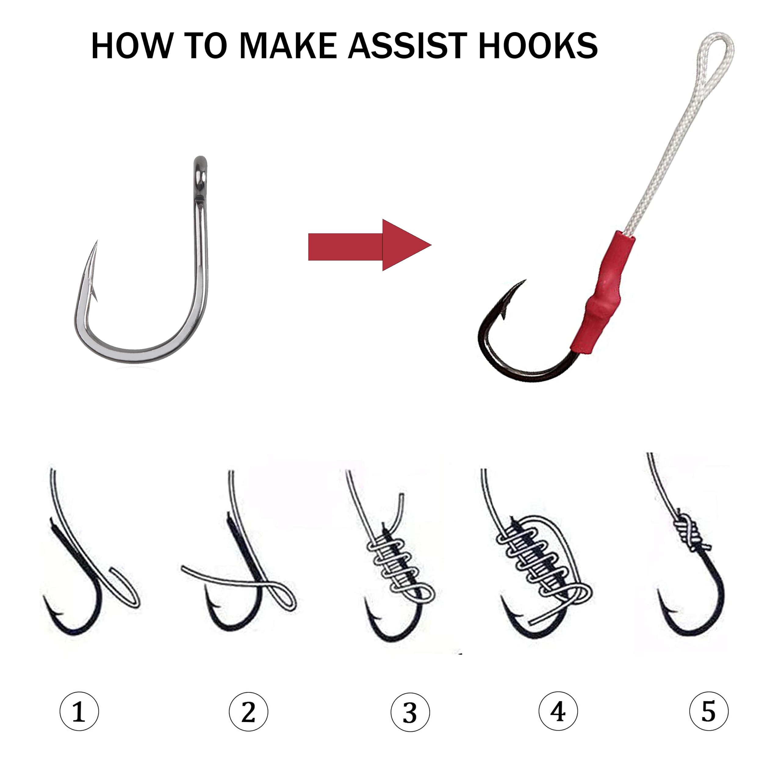 Stainless Steel Saltwater & Freshwater Fishing Hooks - 2X Strong Sharpened Circle Hooks for Live Bait, Ocean & Lake Fishing | Durable Assist Hooks for Bass, Trout & Saltwater Species