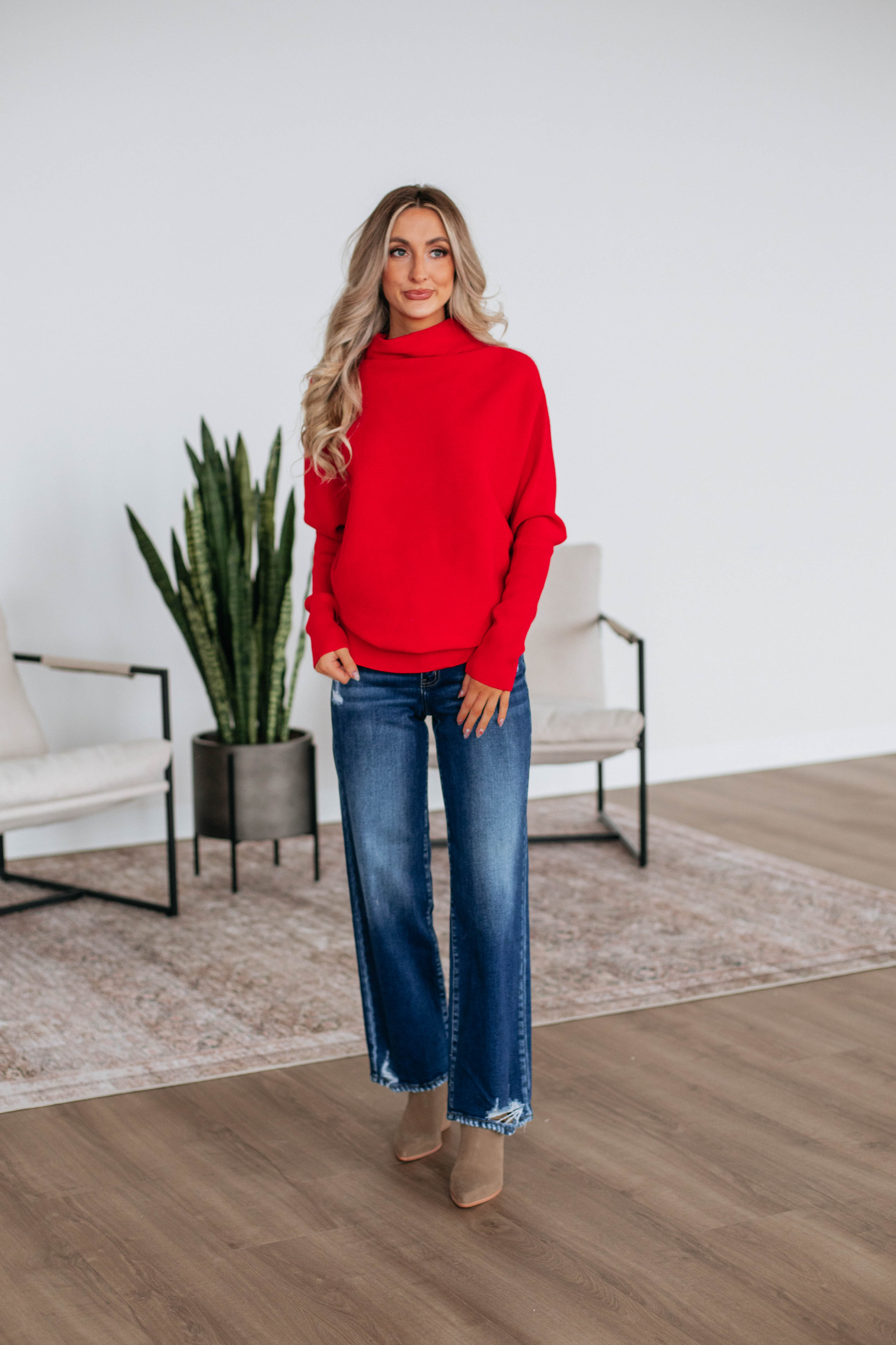 Gretchen Dolman Women's Ruby Knit Sweater - Soft & Stylish Pullover for Fall & Winter Fashion | Perfect for Casual Outings & Cozy Evenings