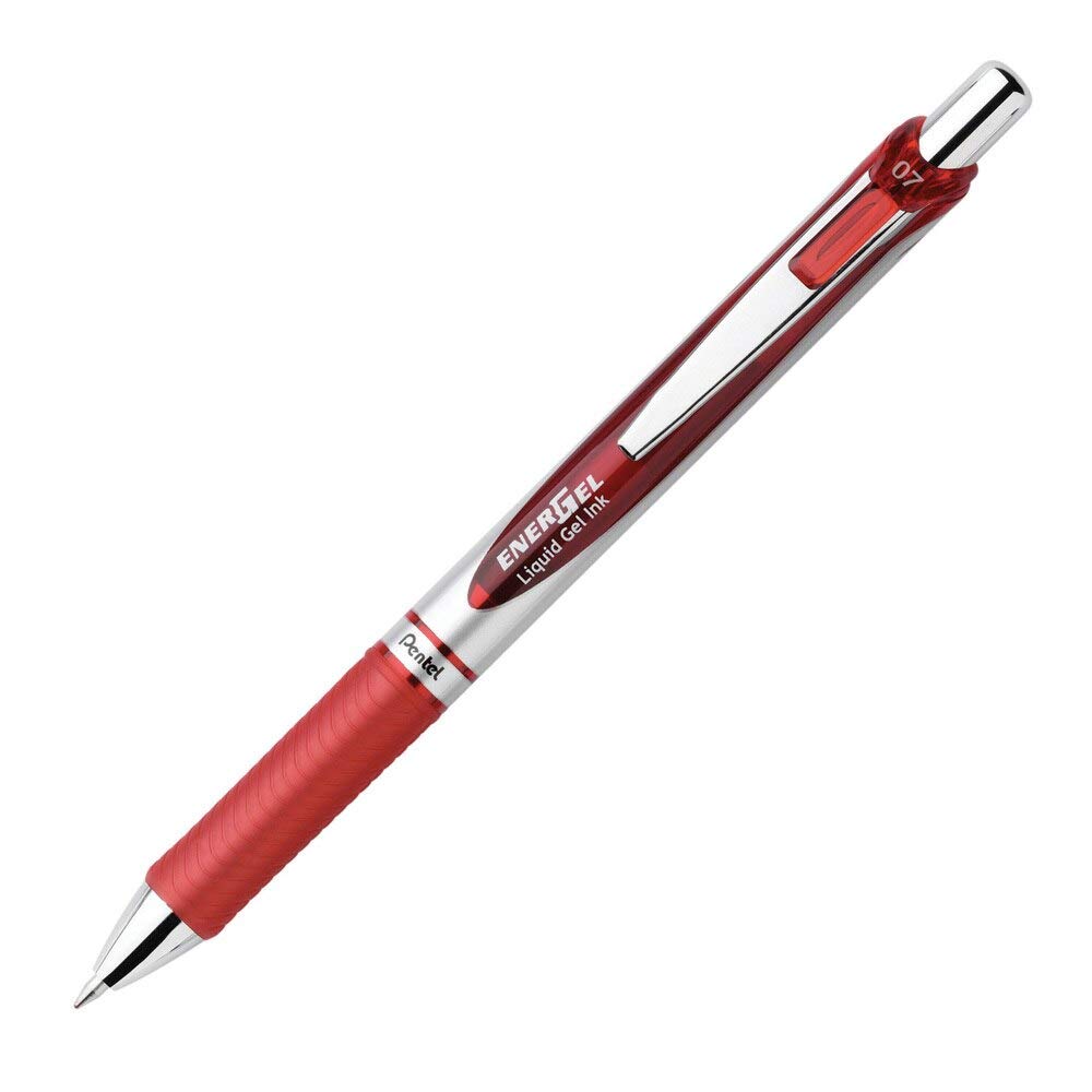 Pentel EnerGel RTX Liquid Gel Pen - 0.7mm Fine Point, Smooth Writing, Quick-Drying Ink (Red) - Perfect for Office, School, Note Taking & Signature Signing