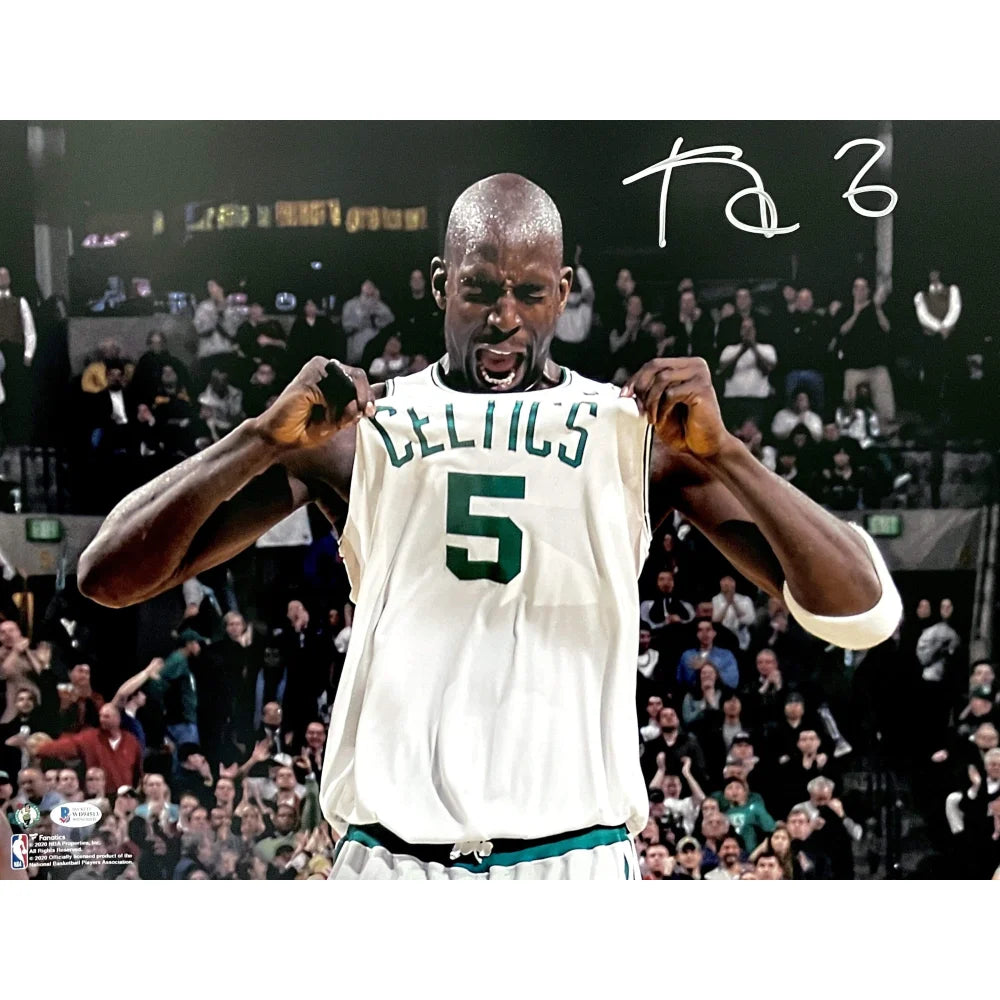 Kevin Garnett Autographed Boston Celtics 16x20 Photo with COA - BAS Certified Signed Memorabilia - Perfect for Sports Collectors and Celtics Fans