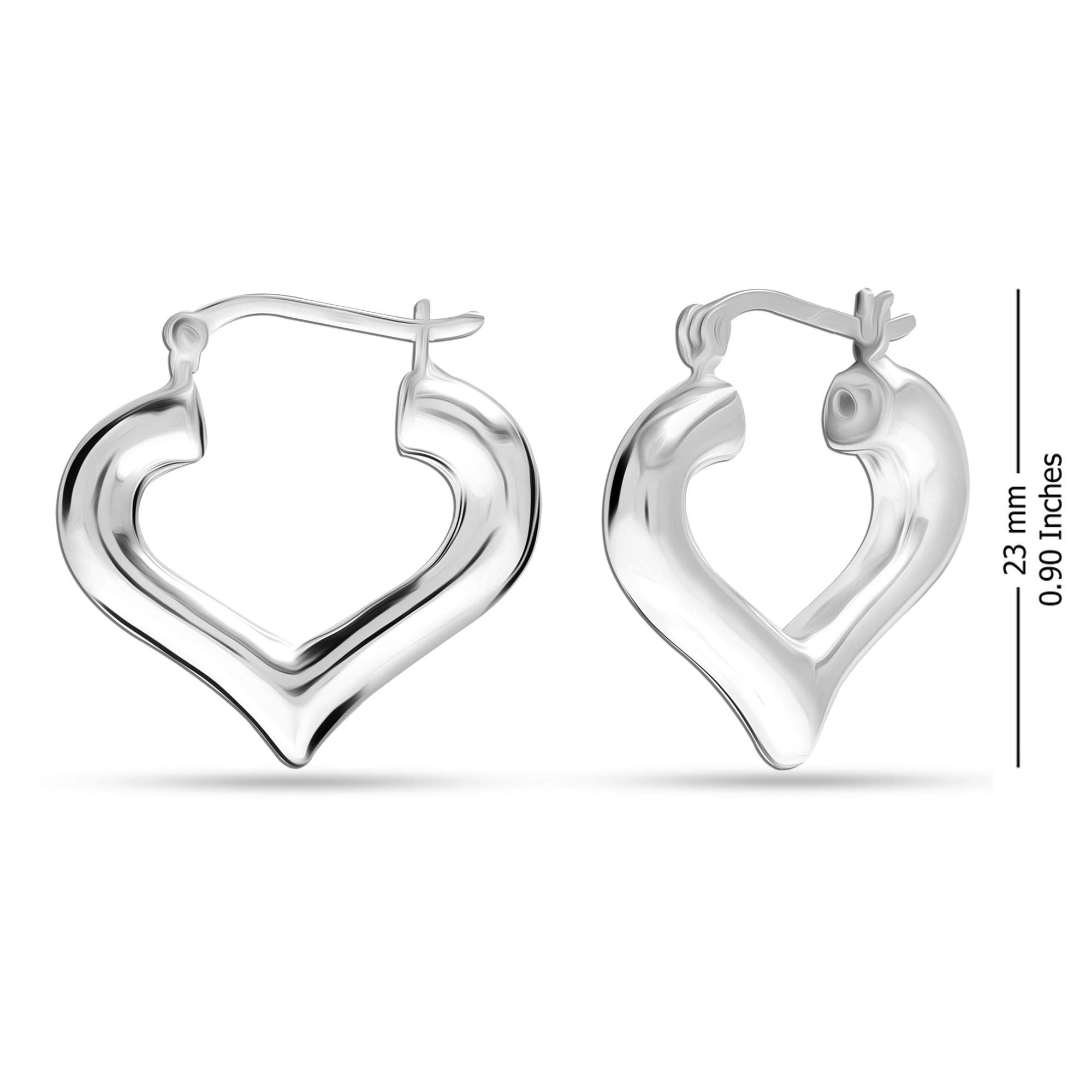 LeCalla Sterling Silver Hoop Earrings for Women - Lightweight Chunky Hollow Hoops | Handmade Electroform Italian Design Click-Top Earrings | Perfect for Everyday Wear, Parties & Special Occasions
