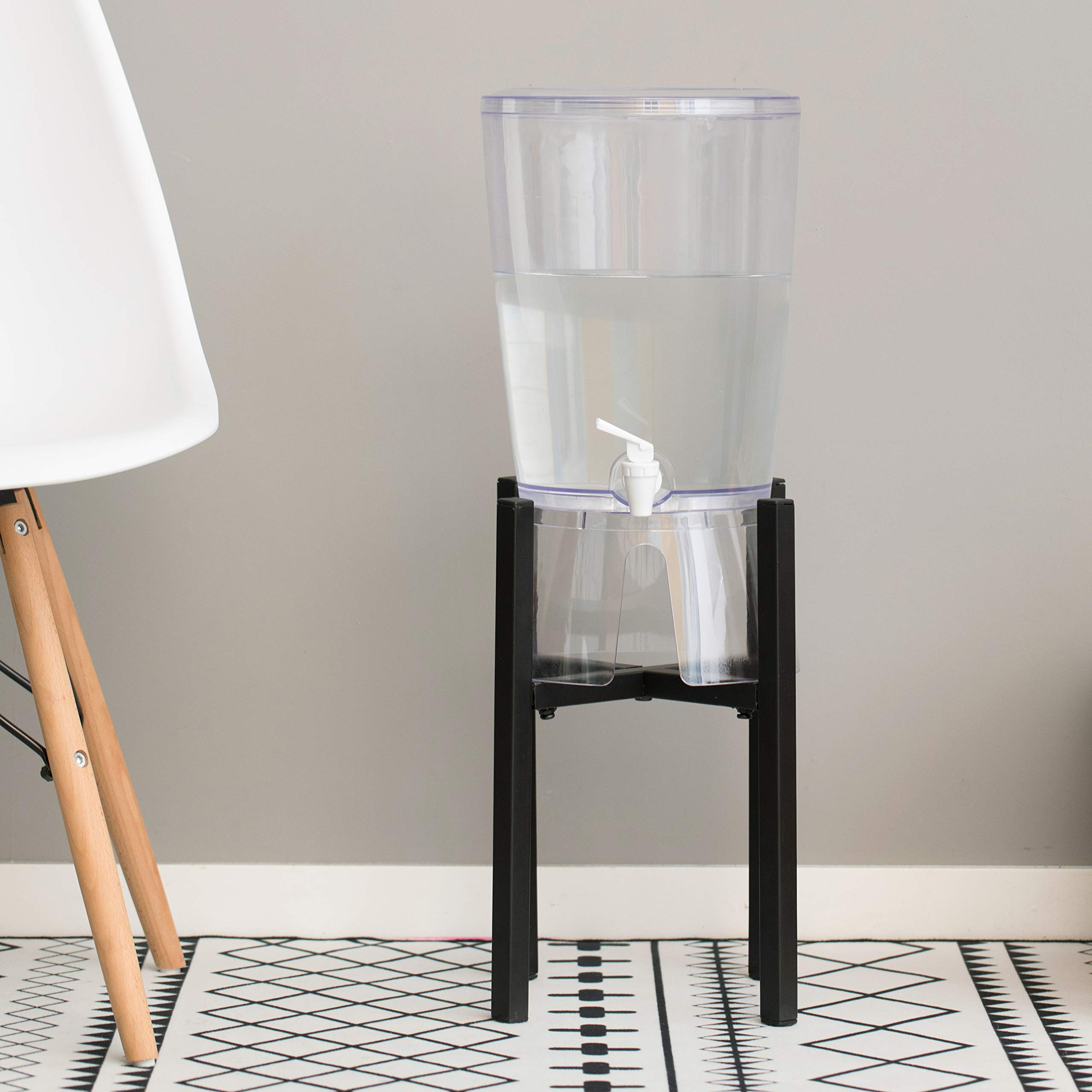 Gardenised QI003984 Adjustable Metal Plant Stand - Expandable 9.5 to 14.5 Inch Flower Pot Holder for Indoor Outdoor Plants - Black - Perfect for Balcony, Patio, Garden Decor