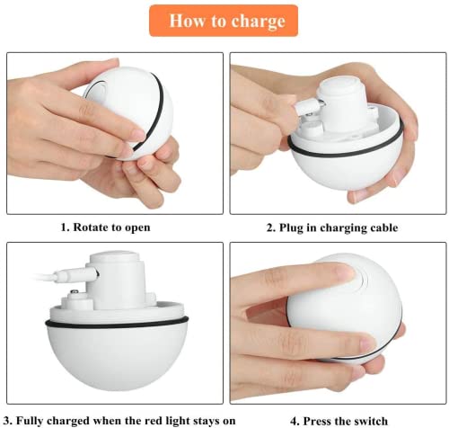 Interactive Cat Toys Ball - Smart Automatic Rolling Kitten Toy with LED Lights & Timer, USB Rechargeable Motion Ball for Indoor Cats - Perfect Exercise Gift for Playful Kittens & Adult Cats (Ideal for Boredom Relief & Nighttime Play)