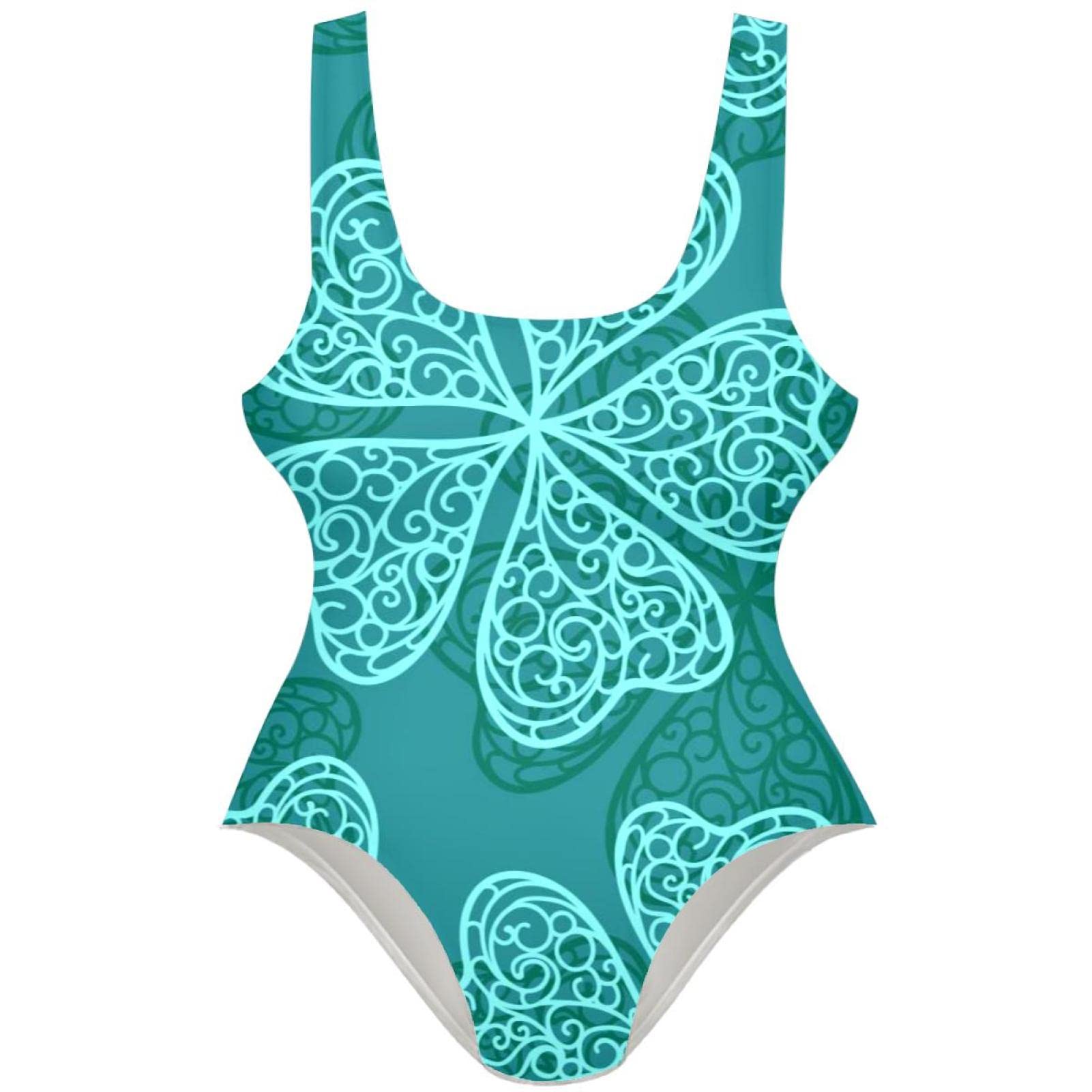 Abstract Clovers Print Women's One Piece Swimsuit - U Back Bathing Suit for Beach, Pool & Summer Vacation | Flattering Swimwear for Women