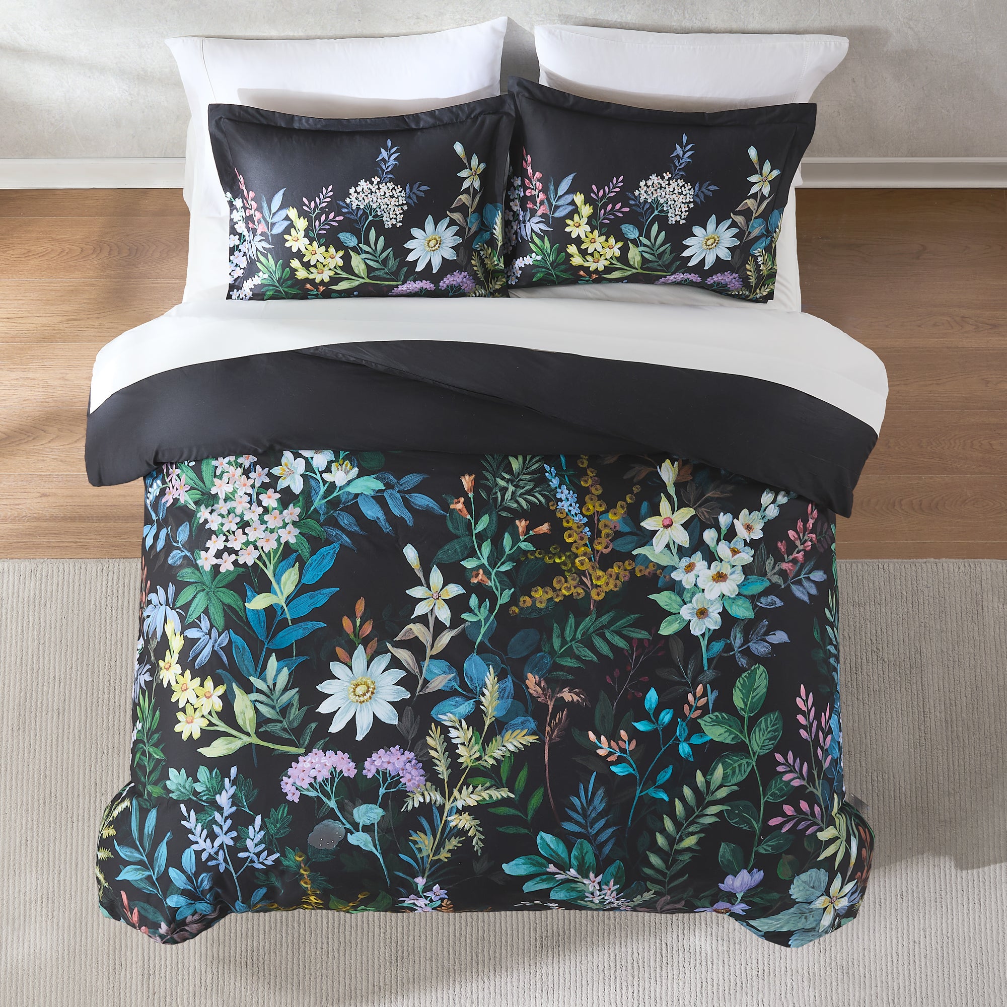 Fantasy Floral Cotton Duvet Cover Set - Queen Size 3-Piece Bedding Set with Pillowcases | Soft Breathable Bed Sheet for Girls Women Teens | Perfect for Spring Summer Bedroom Decor & Guest Room