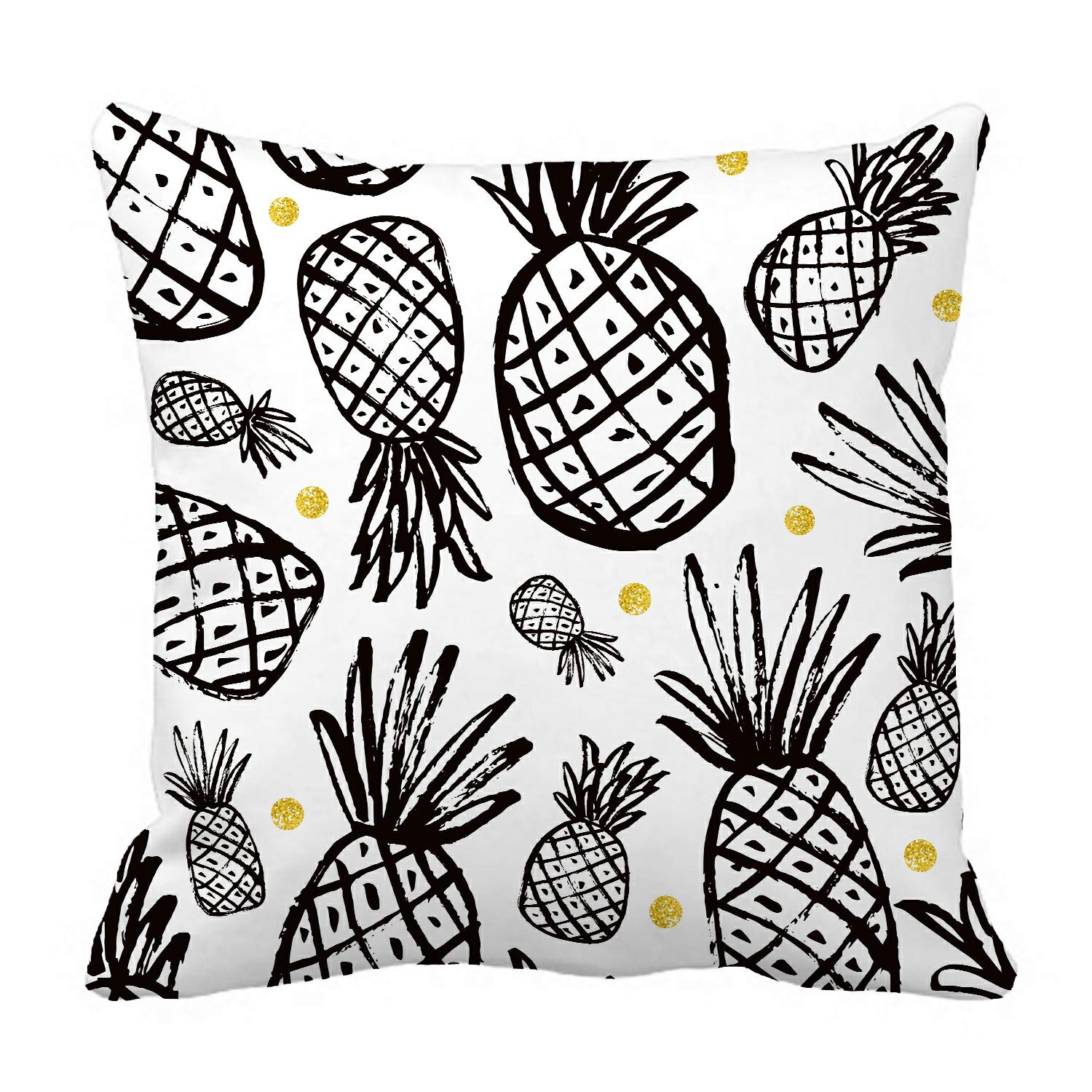 Vintage Pineapple Pillow Case Cover 18x18 Inch - Decorative Cushion Cover for Sofa, Bed, Living Room - Home Decor Accent for Tropical & Boho Style