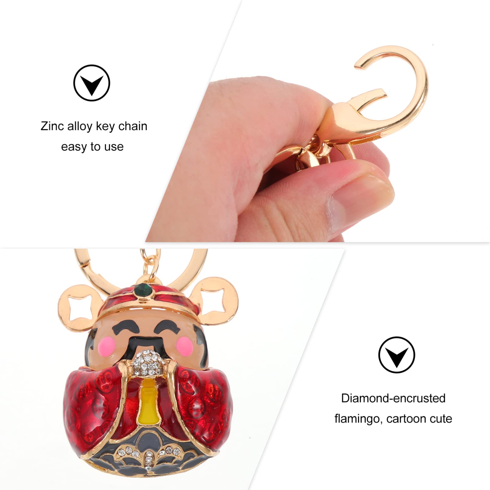 GALPADA Lucky God of Wealth Keychain - Fortune Key Holder for Backpacks, Bags & Keyrings - Cute Key Pendant for Good Luck & Prosperity | Perfect Gift for Friends, Family & Office Decor