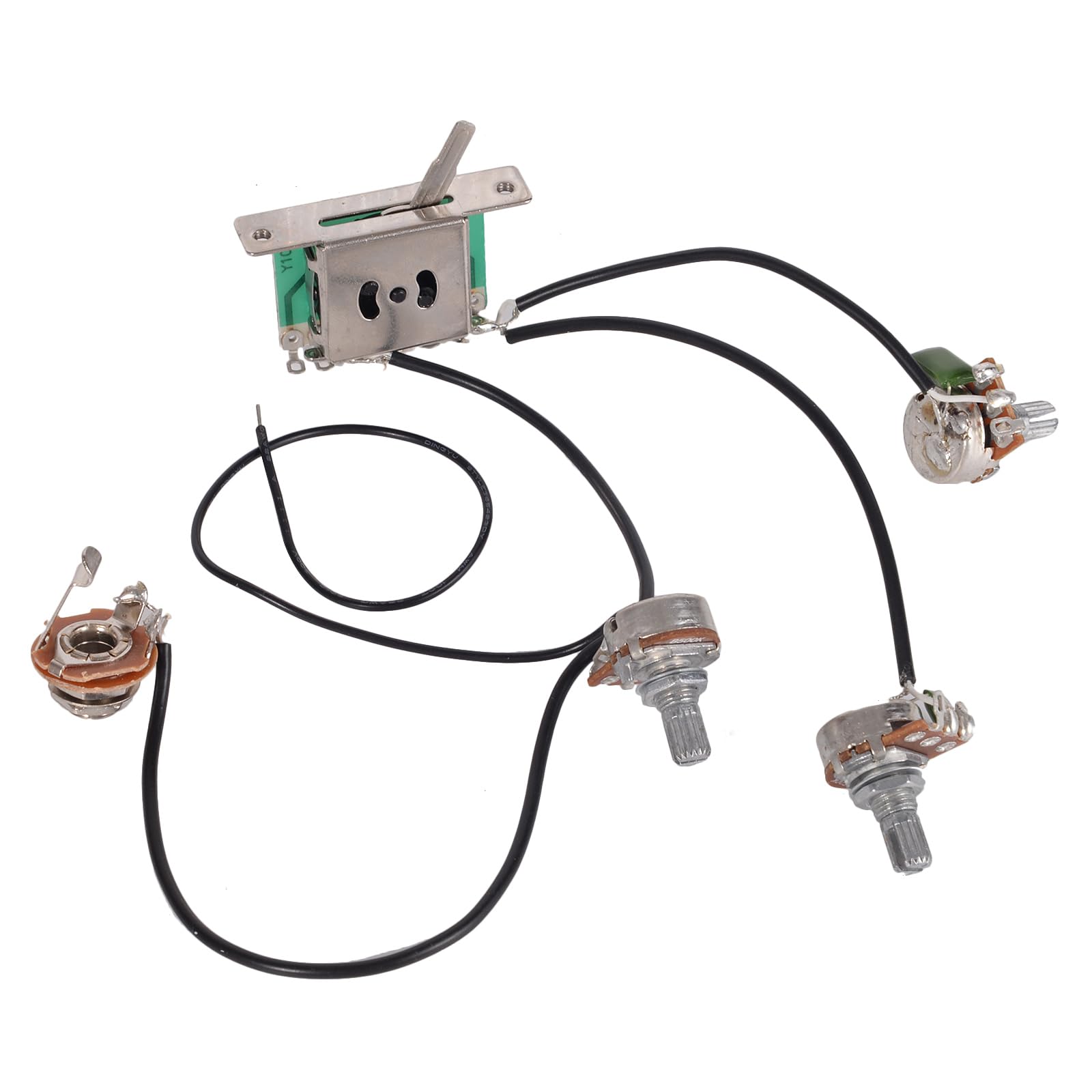 Stratocaster Guitar Wiring Harness Prewired with A500k & B500k Pots - Premium Upgrade Kit for Electric Guitars, DIY Repairs & Tone Customization