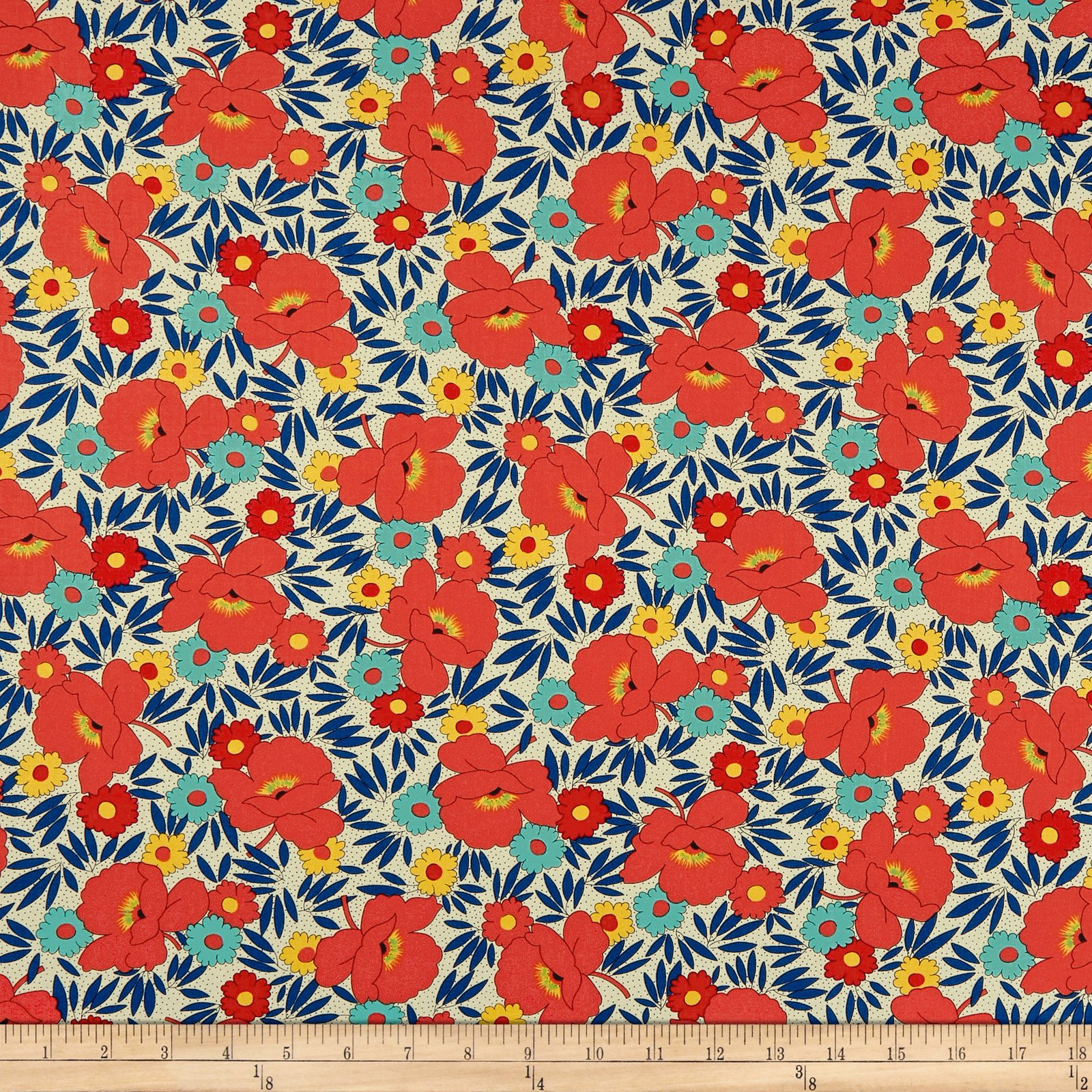 Quilting Treasures QT Harlow Floral & Leaf Coral Quilt Fabric by the Yard - Premium Cotton Fabric for Quilting, Sewing & DIY Home Decor Projects